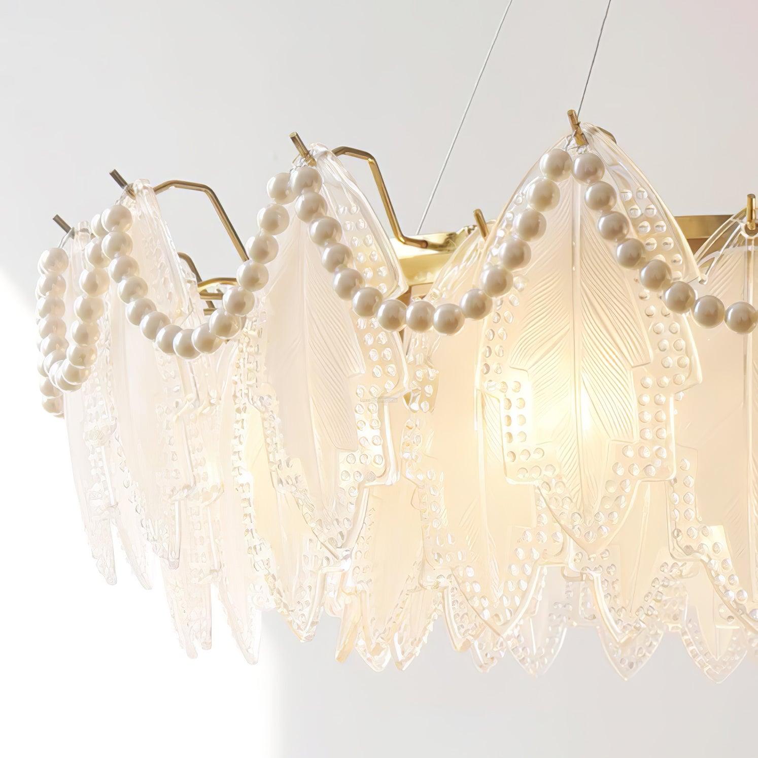Maple Leaf Type Glass Chandelier - Cylinder-1-Luxehomezone