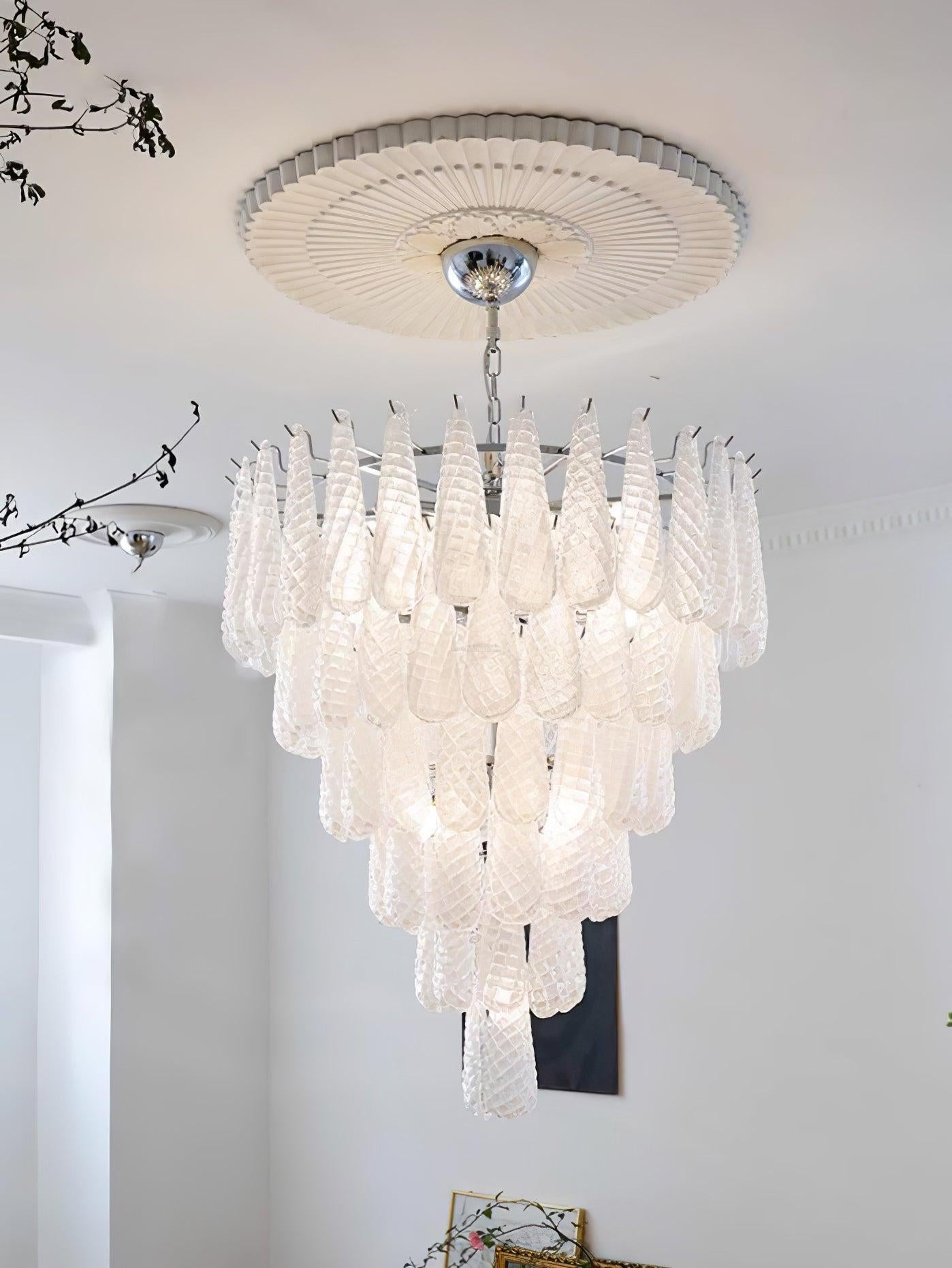 Grid Glass Style Waterfall Chandelier - Cylinder-1-Luxehomezone