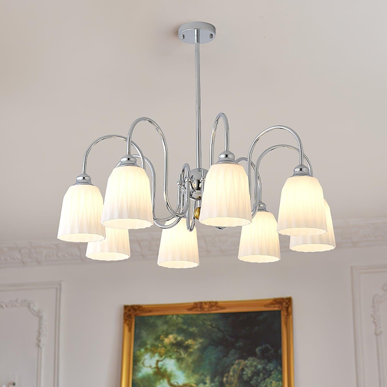Bauhaus Pleated Chandelier with 3/5/6/8 heads - Zahara-1-Luxehomezone
