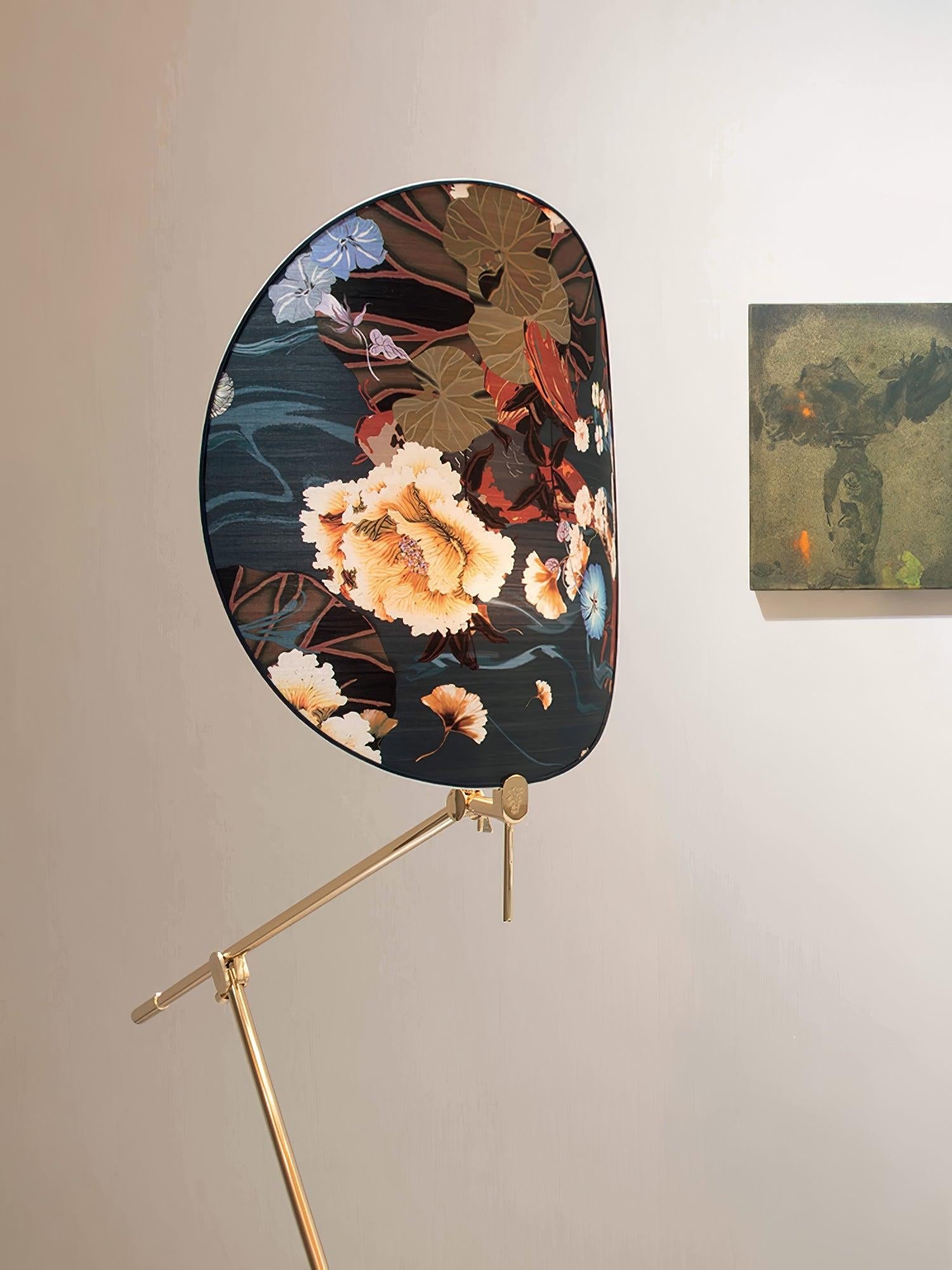 Floral Nocturne Floor Lamp ∅ 23.6″ - Drapery-1-Luxehomezone