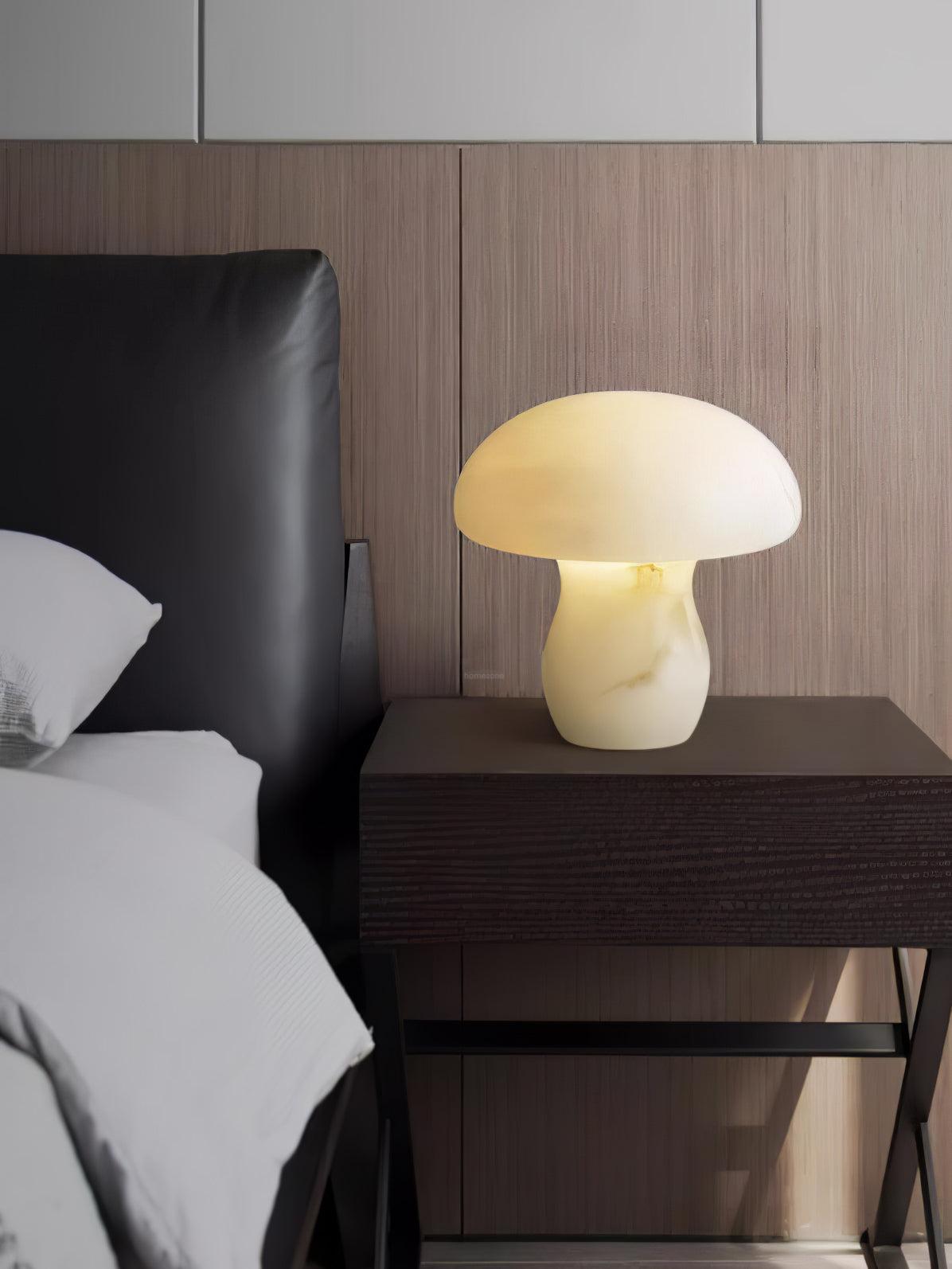 Marble Mushroom Table Lamp - Alabaster-1-Luxehomezone