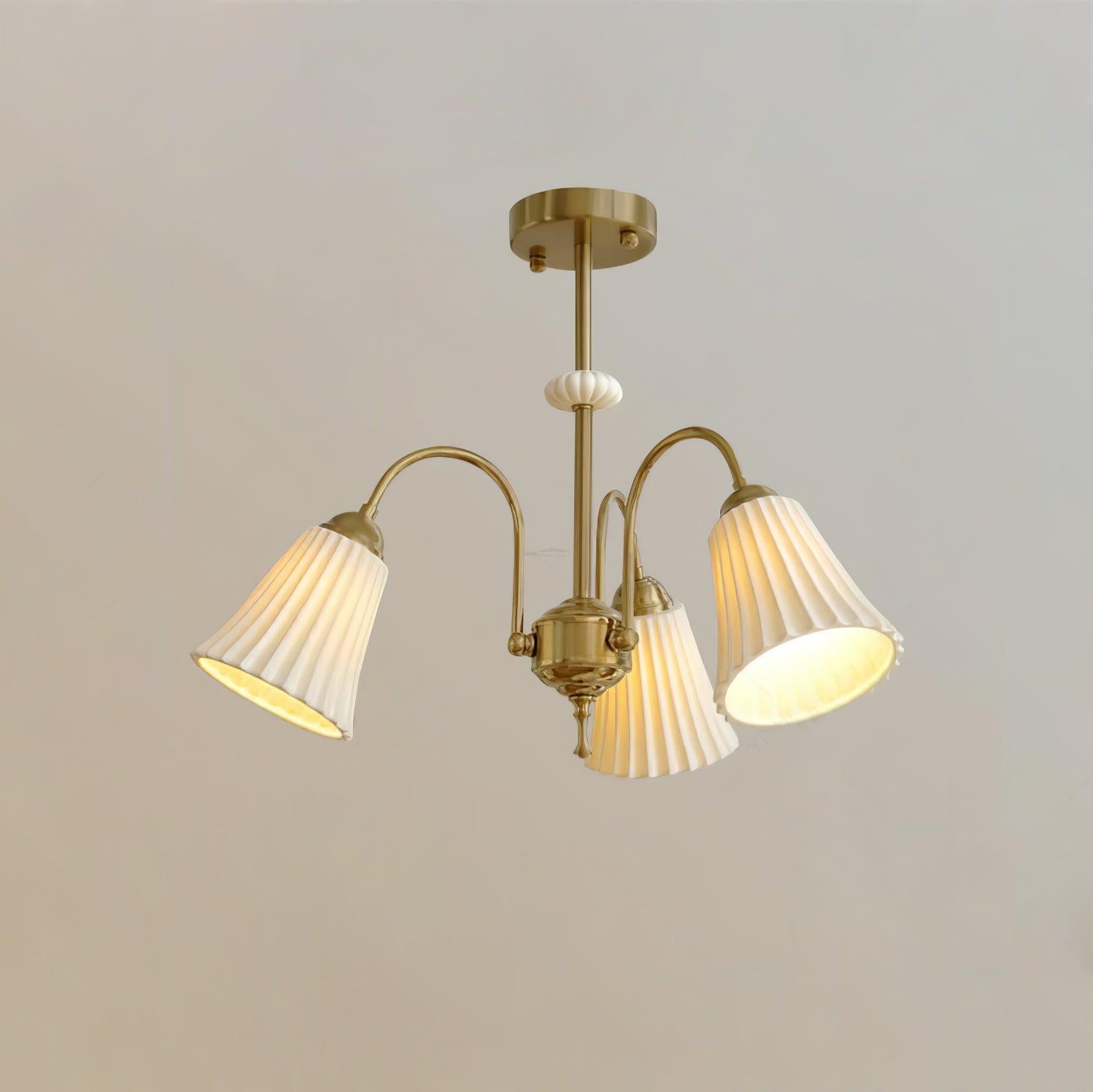 Medieval Ceramic Trumpet Chandelier with 3/5/8 lamps - Flower Ceramic-1-Luxehomezone