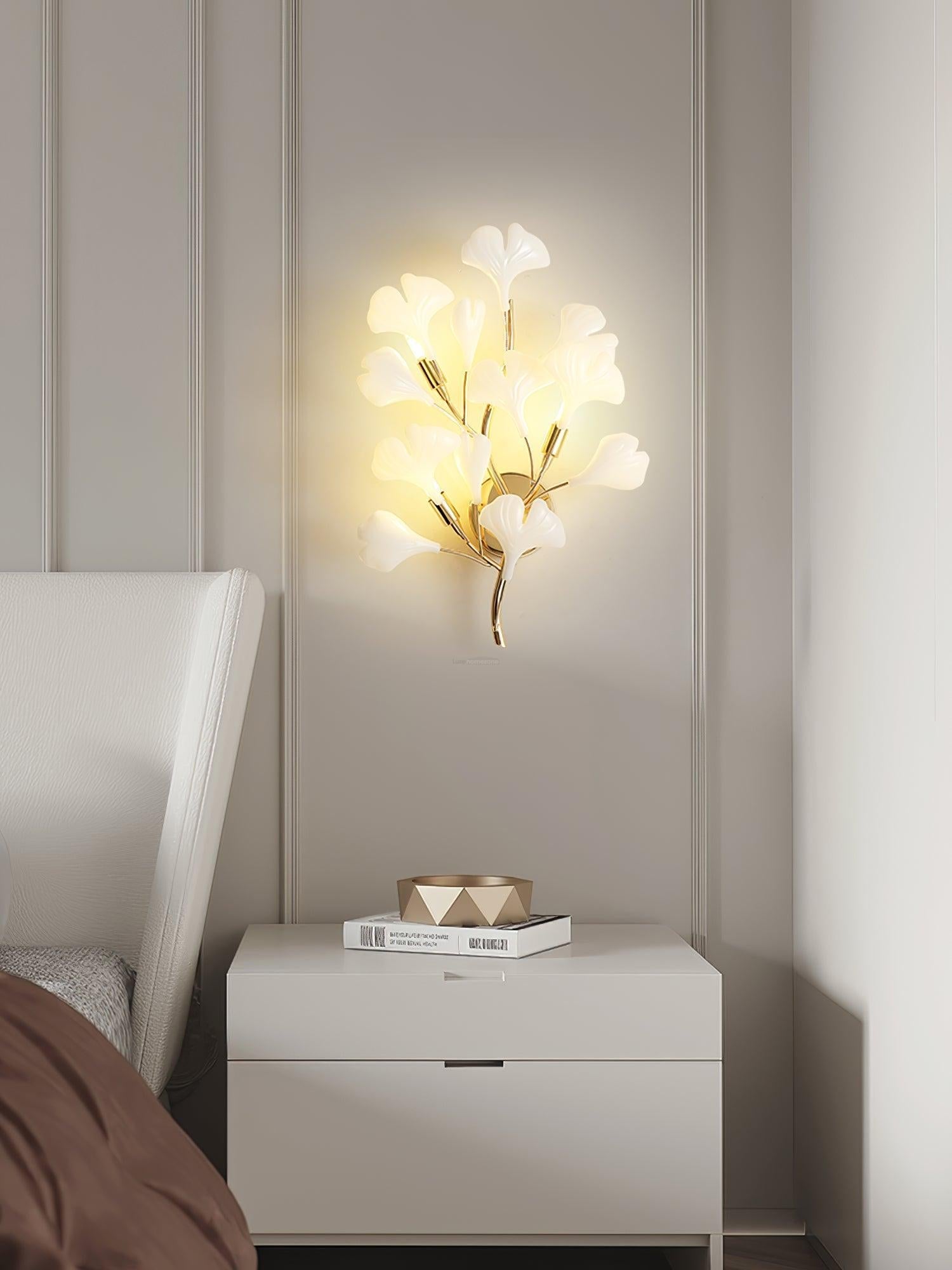Gingko Wall Lamp with Leaves - Luxehomezone