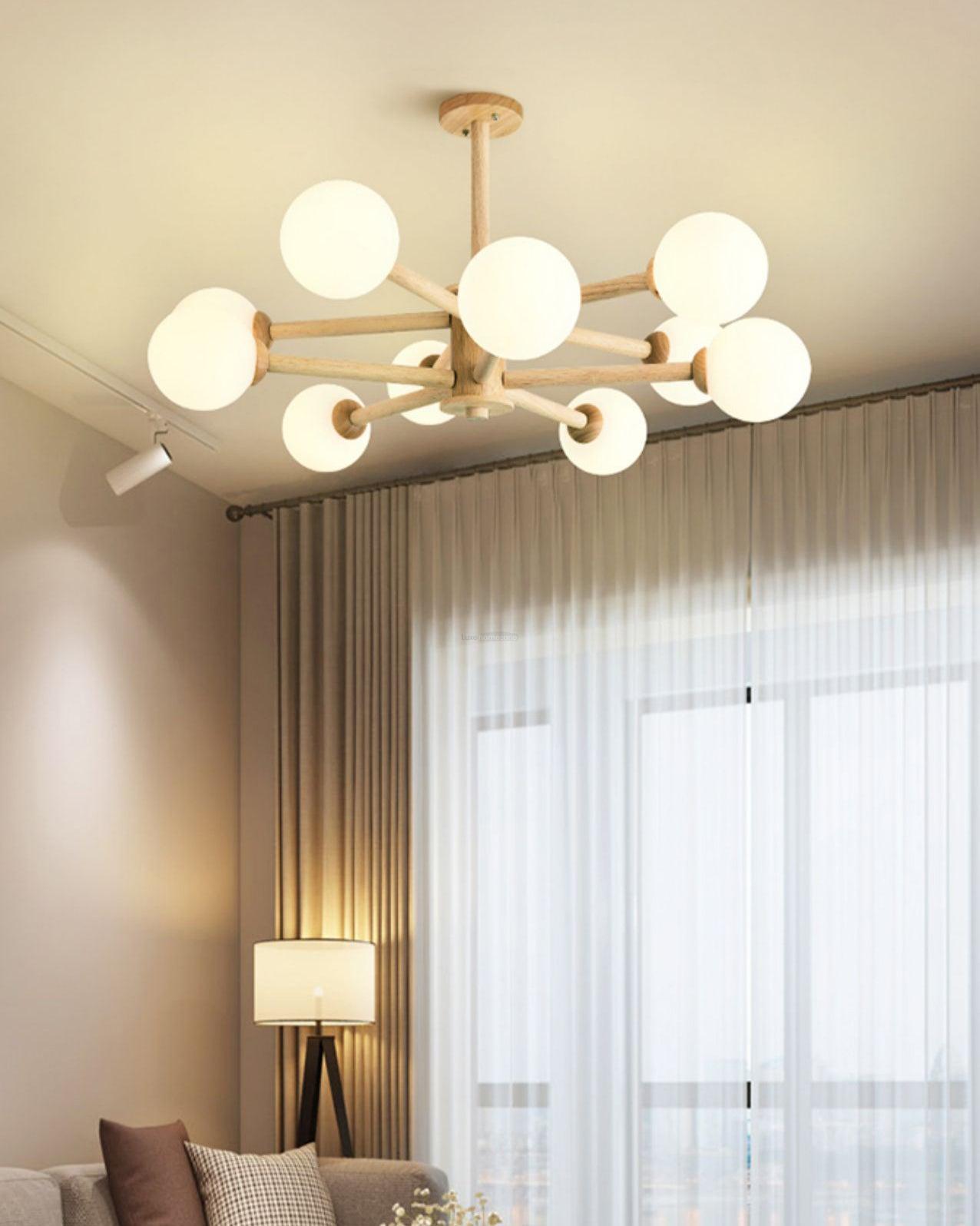 Kozan Wooden Chandelier with 6/8/10/12 heads - Frown-1-Luxehomezone