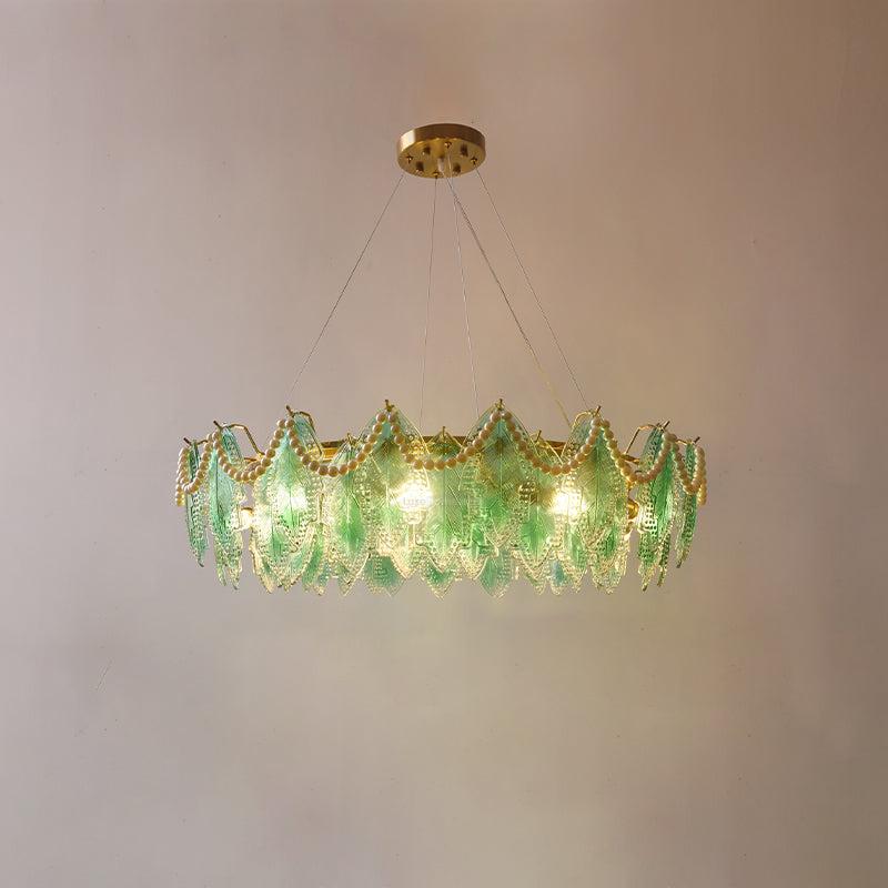 Maple Leaf Type Glass Chandelier - Cylinder-1-Luxehomezone