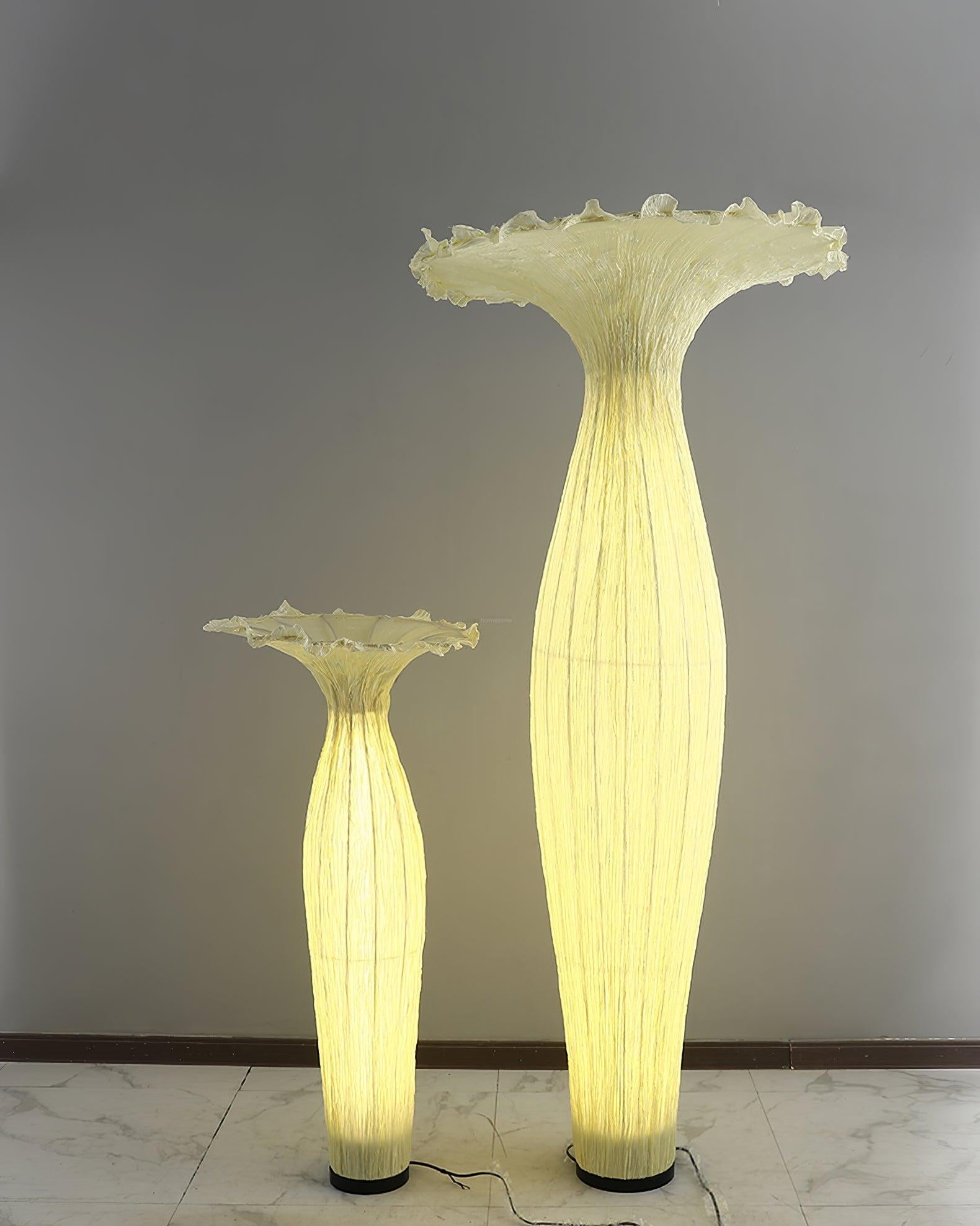Vase Fabric Floor Lamp ∅ 19.7″ - Drapery-1-Luxehomezone