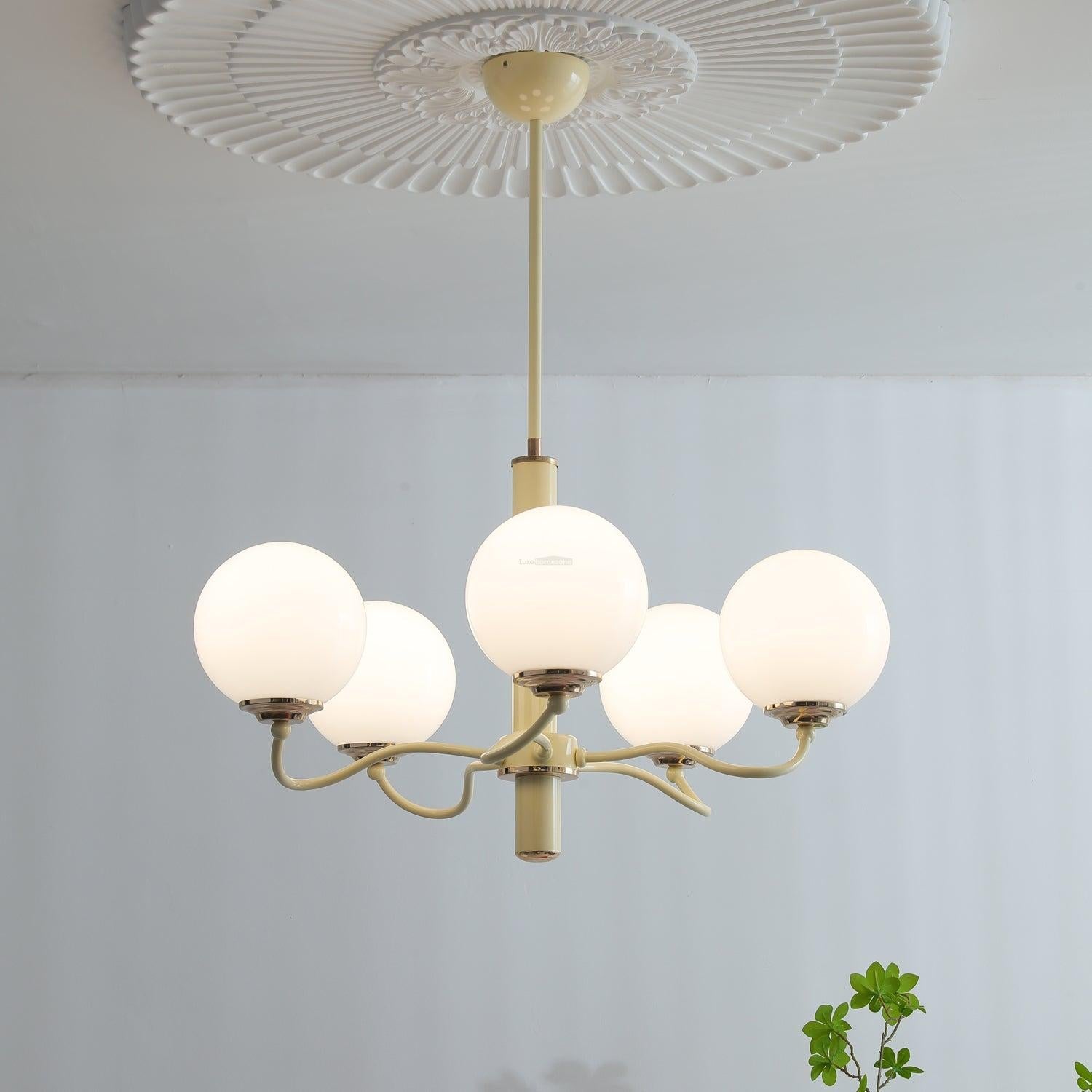 Radiant Globe Chandelier with 3/6/8 heads - Bend, Marshmallow Chandelier-1-Luxehomezone