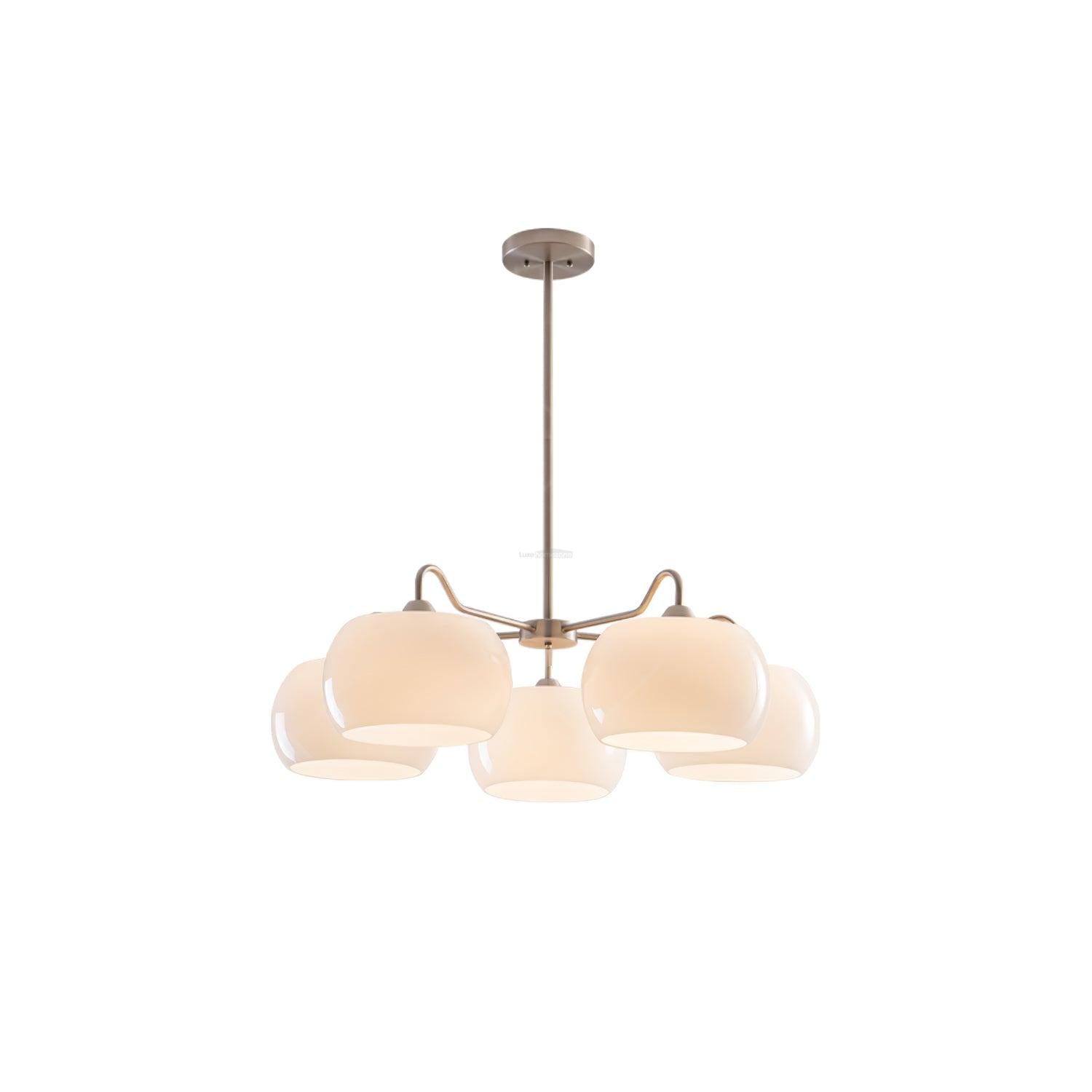 Nickel Glass Persimmon Chandelier with 3/5 heads - Glass Chandelier, Optimized, Persimmon-1-Luxehomezone