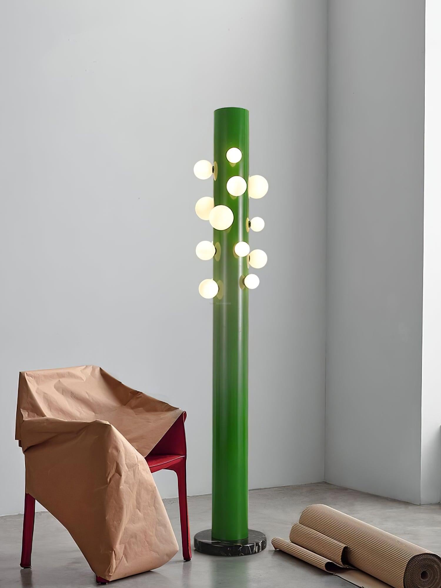 Green Apes Floor Lamp ∅ 11.8″ - Pillar-1-Luxehomezone