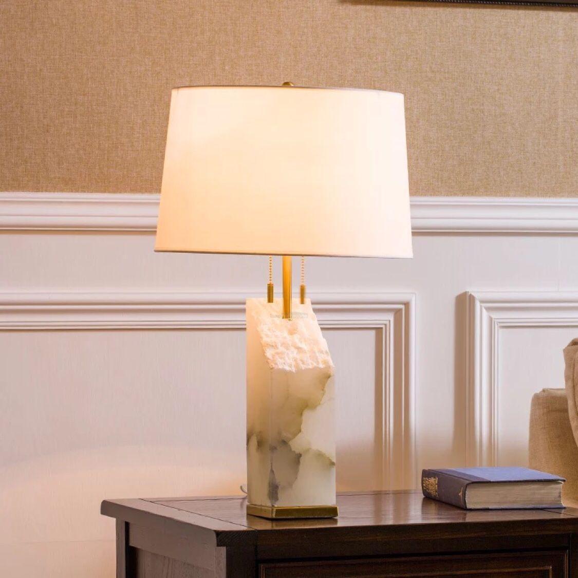 Raw Alabaster Table Lamp - Alabaster-1-Luxehomezone