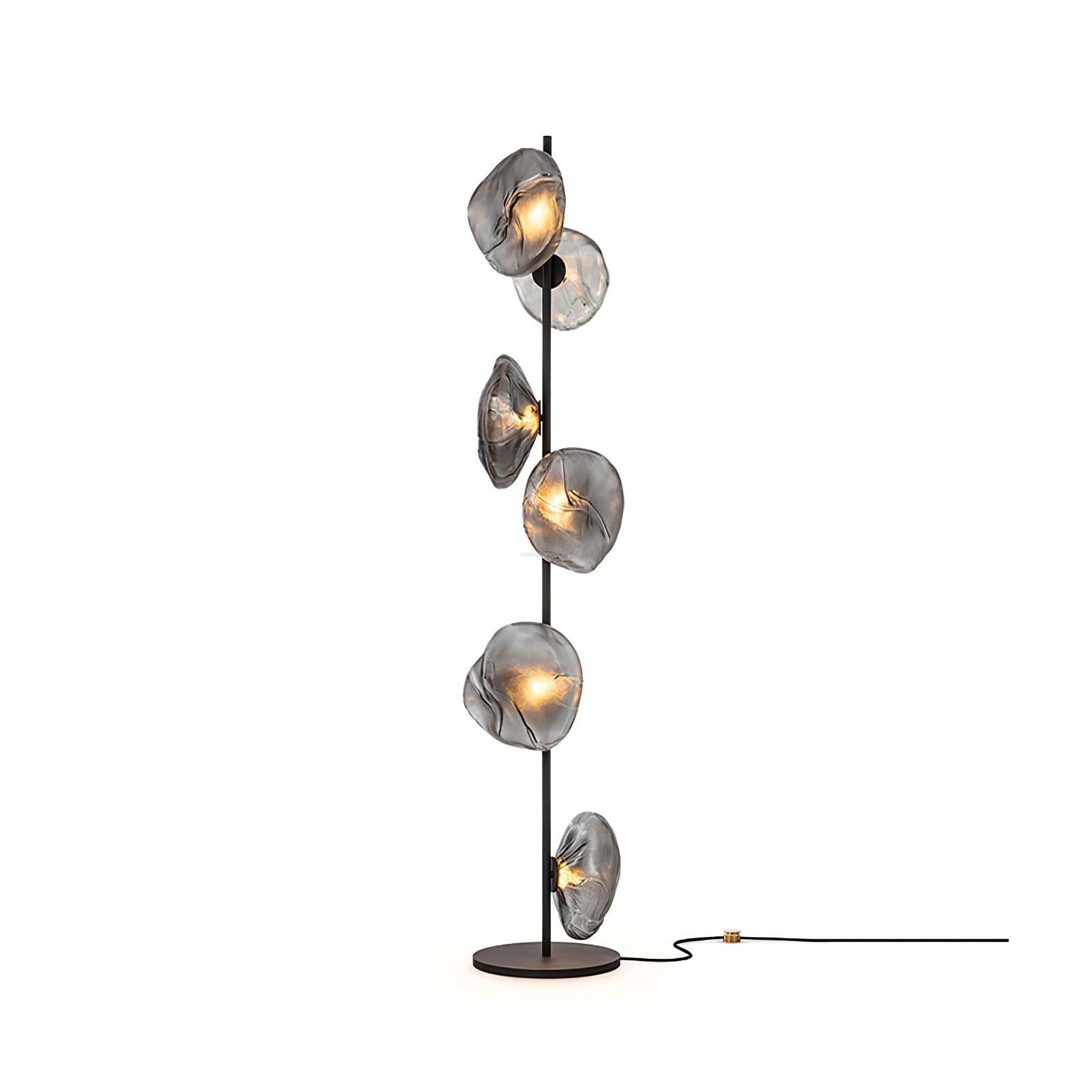 Glass Petals Floor Lamp with 3/6 heads - Art Glass-1-Luxehomezone