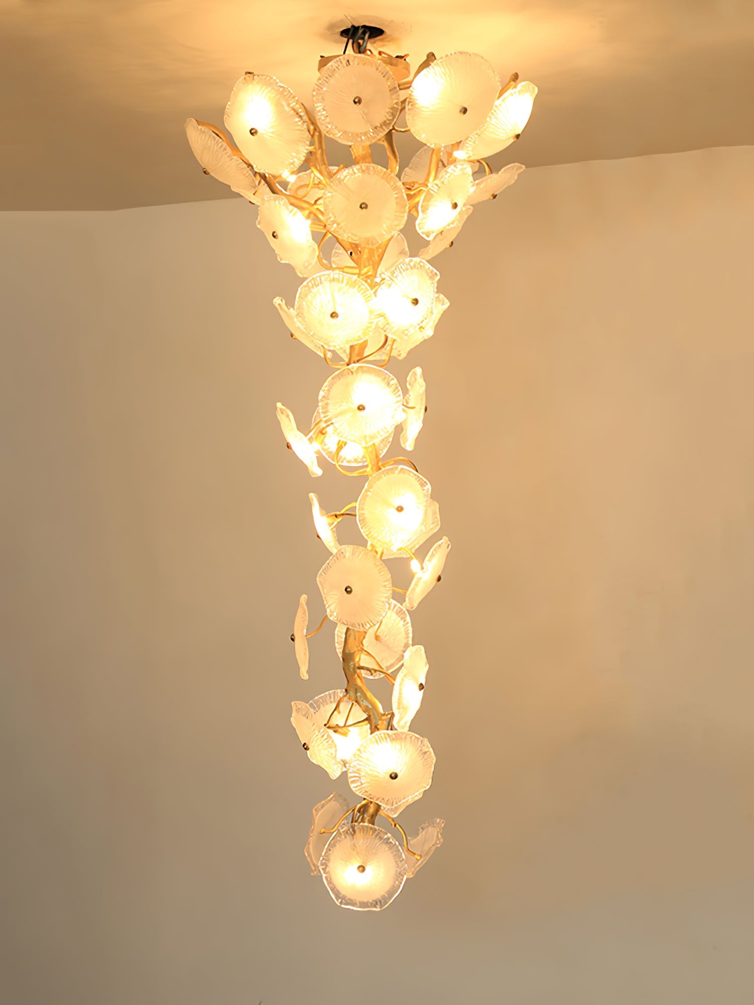 Ruby Modern Water Glass Branch Chandelier - Bedroom, Branch, Branch Chandelier, CCCC, Chandelier, Chandelier For Staircase, Chandeliers, crystal chandelier, Dining & Kitchen, Dining Room, entryway, foyer, Foyer Chandelier, Glass, Hallway, Hallway & Entrance, Hotel, Living Room, Modern, Modern Chandelier, Staircase, Staircase Chandelier, Stairs & Foyer-1-Luxehomezone