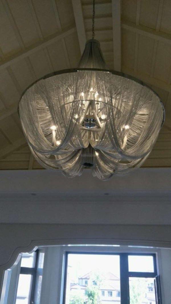 Tassel Aluminum Chain Chandelier ∅ 23.6″ - Tassel-1-Luxehomezone
