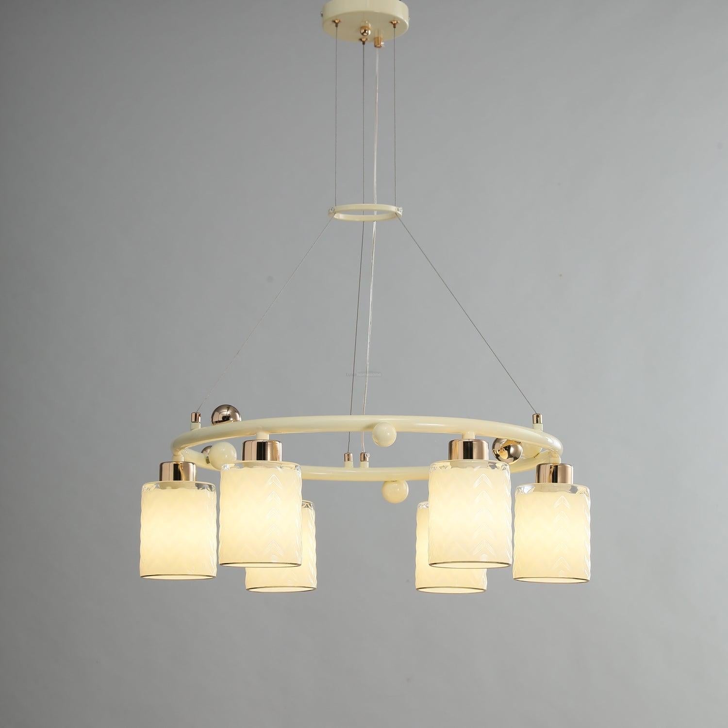 Round Glass Cup Chandelier - Cylinder-1-Luxehomezone