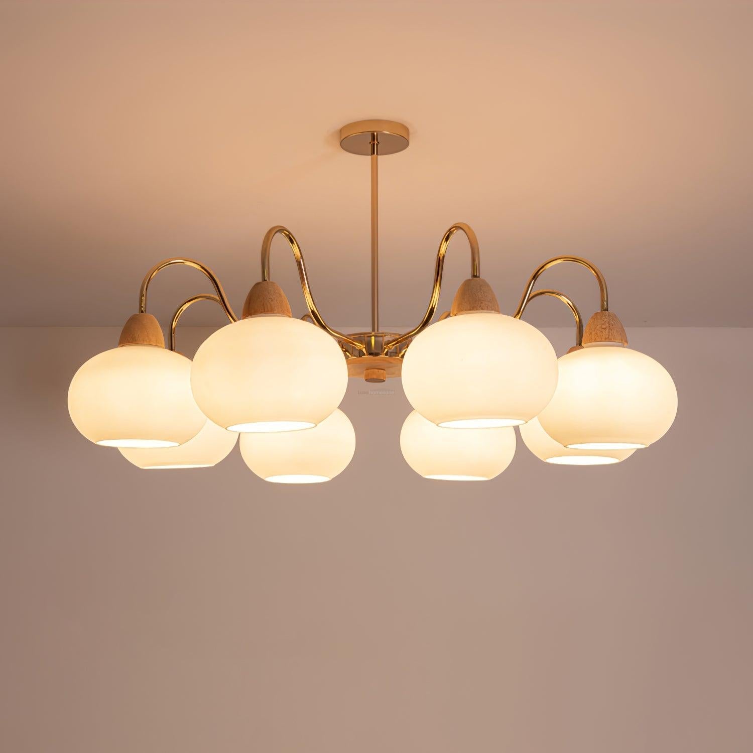 Glass Persimmon Chandelier with 3/5/6/8 heads - Glass Chandelier, Persimmon-1-Luxehomezone