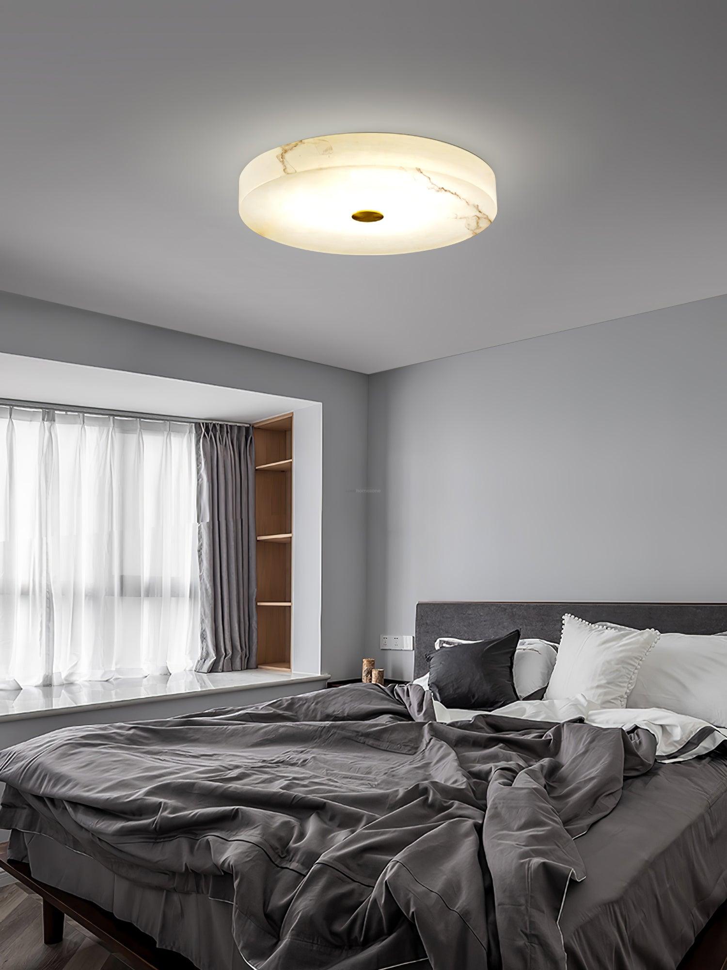 Sophie Alabaster Ceiling Light - Alabaster, Flush Mounts-1-Luxehomezone
