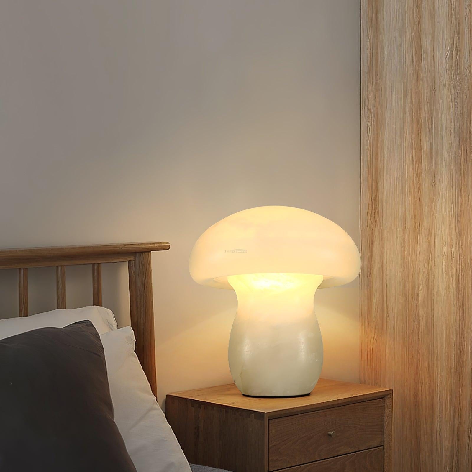 Marble Mushroom Table Lamp - Alabaster-1-Luxehomezone
