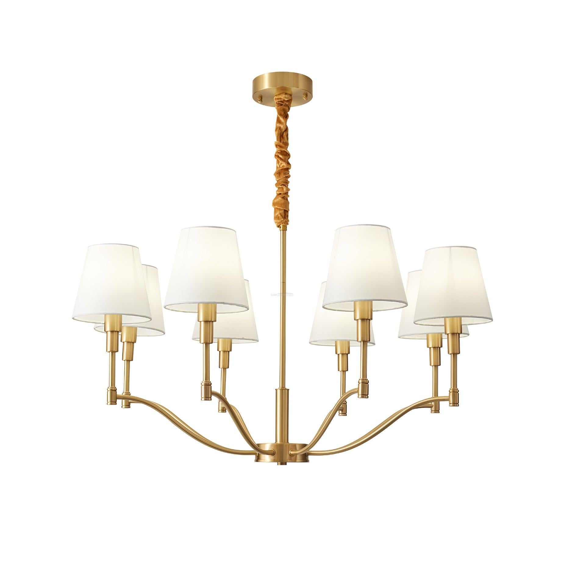 Meridian Mid Century Brass Chandelier with 3/5/8 heads - Variety-1-Luxehomezone