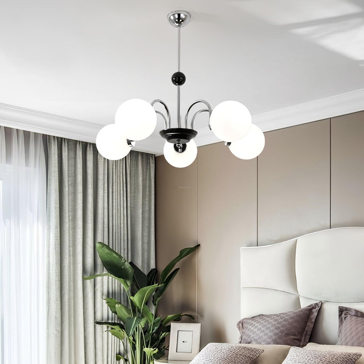 Yisu Glass Globe Chandelier with 3/4/5/6/8 heads - Bend, Marshmallow Chandelier, Optimized-1-Luxehomezone