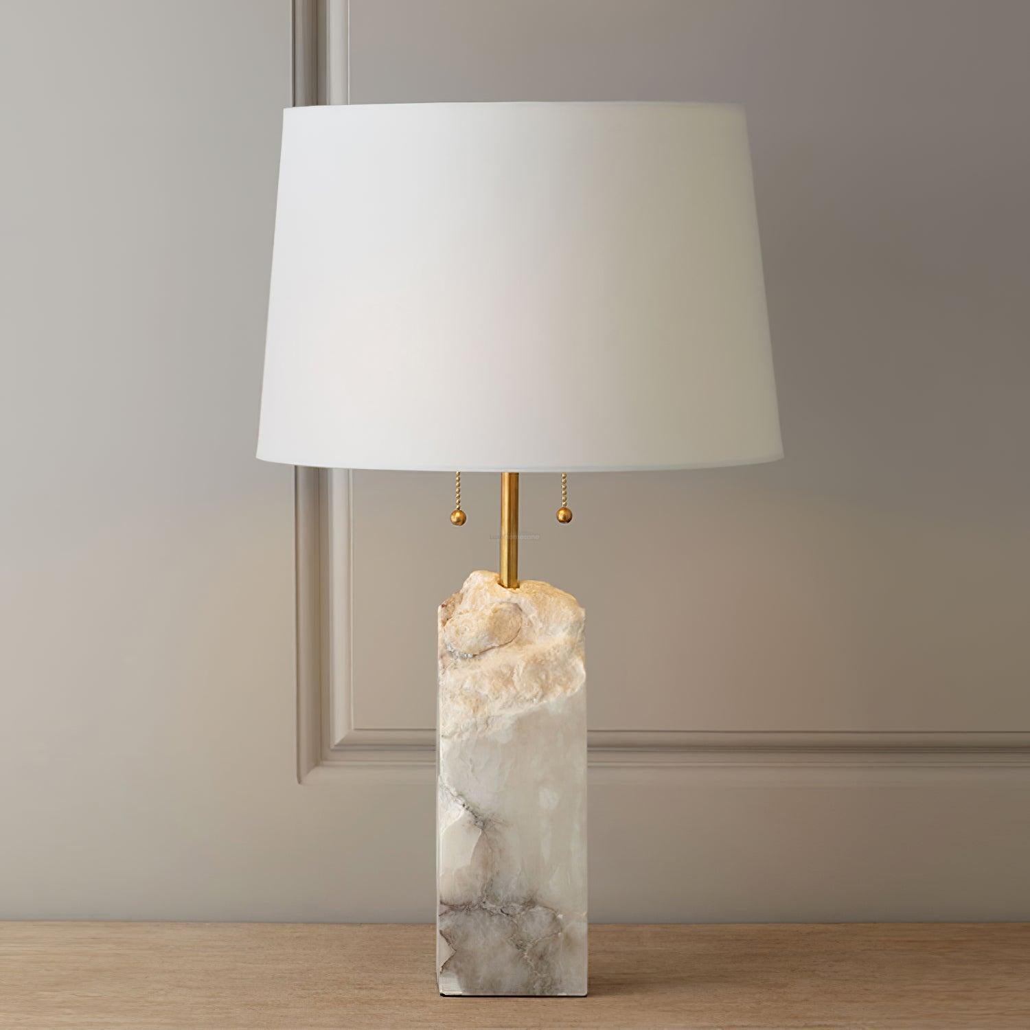 Raw Alabaster Table Lamp - Alabaster-1-Luxehomezone