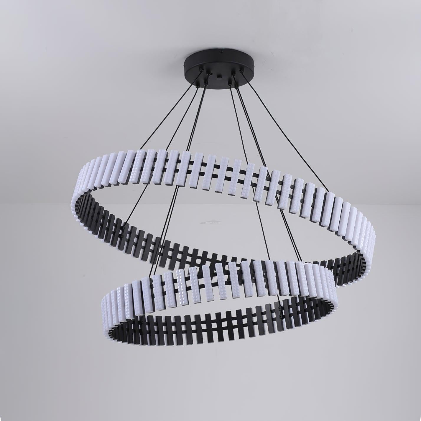 Hanging LED Chandelier ∅ 15.7″ - ring-1-Luxehomezone