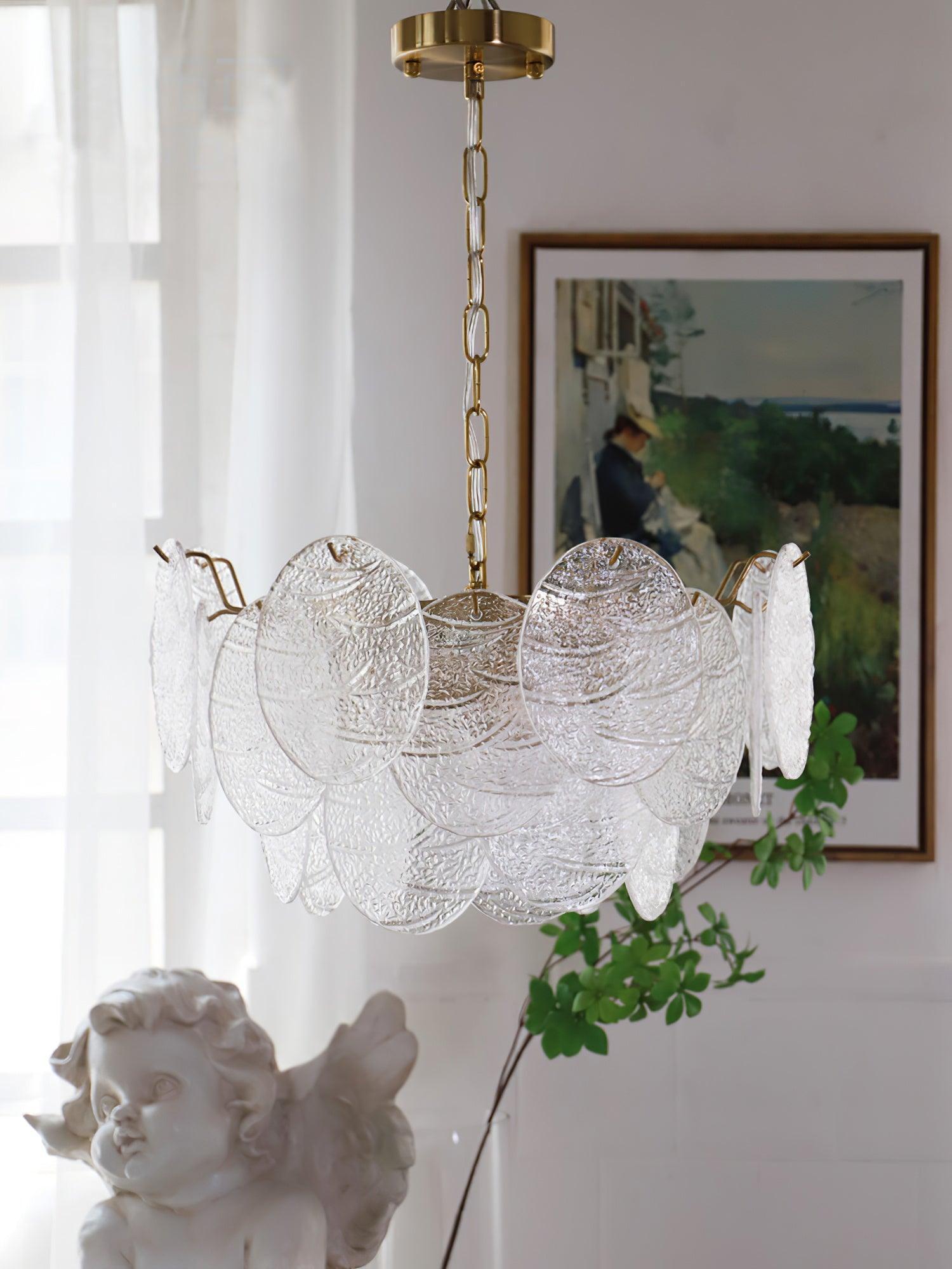 Glass Disc Chandelier with 4/6/9/12 heads - Cylinder-1-Luxehomezone