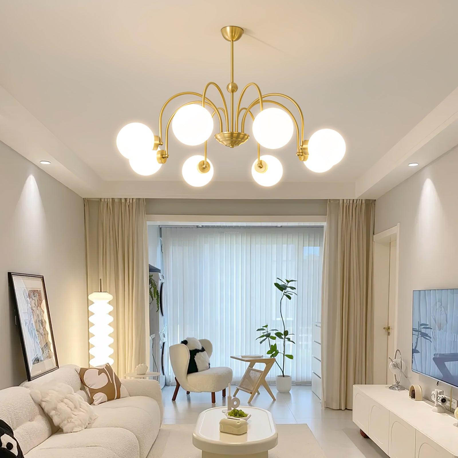 Yisu Brass Chandelier with 3/6/8 heads - Bend, Marshmallow Chandelier-1-Luxehomezone