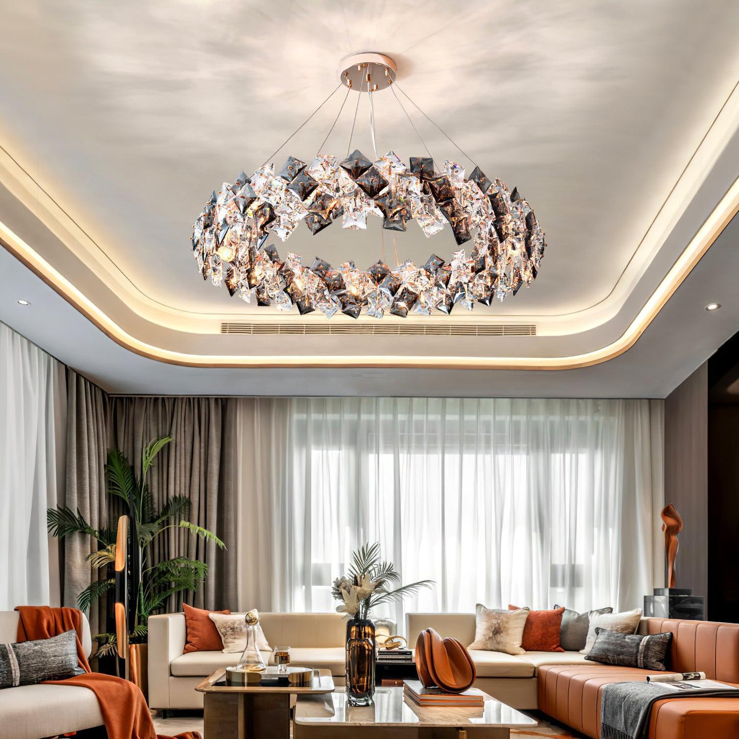 Scale Crystal Round Chandelier Φ 23.6″ - Luxehomezone