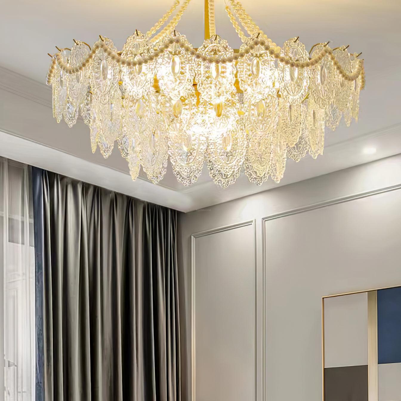 Pearls Glass Chandelier Φ 19.7″~31.5'' - Cylinder-1-Luxehomezone