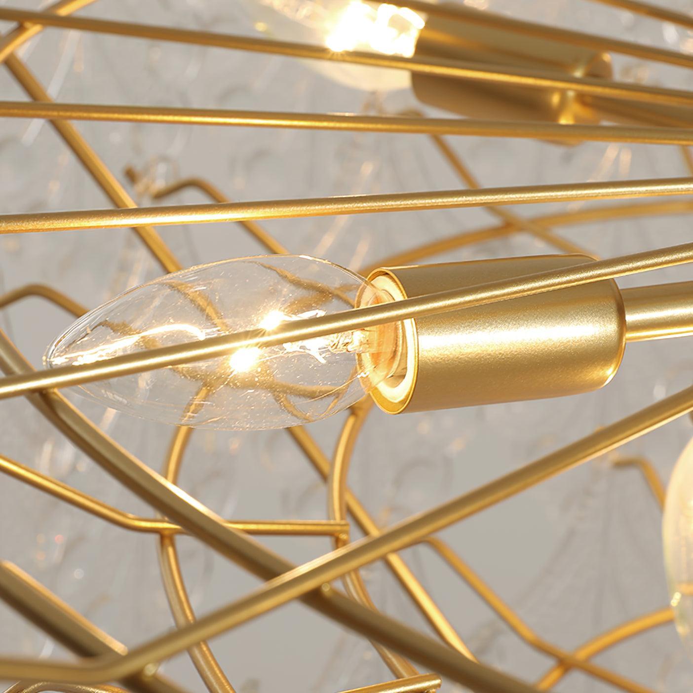 Tiered Carved Glass Chandelier Φ 15.7″ - Luxehomezone
