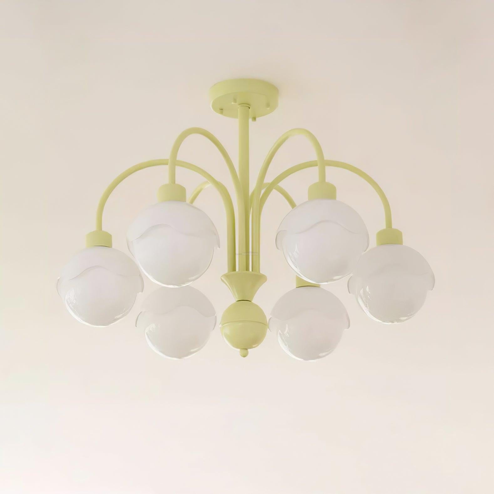 Creamy Lychee Matcha Chandelier with 4/6 heads - Zahara-1-Luxehomezone