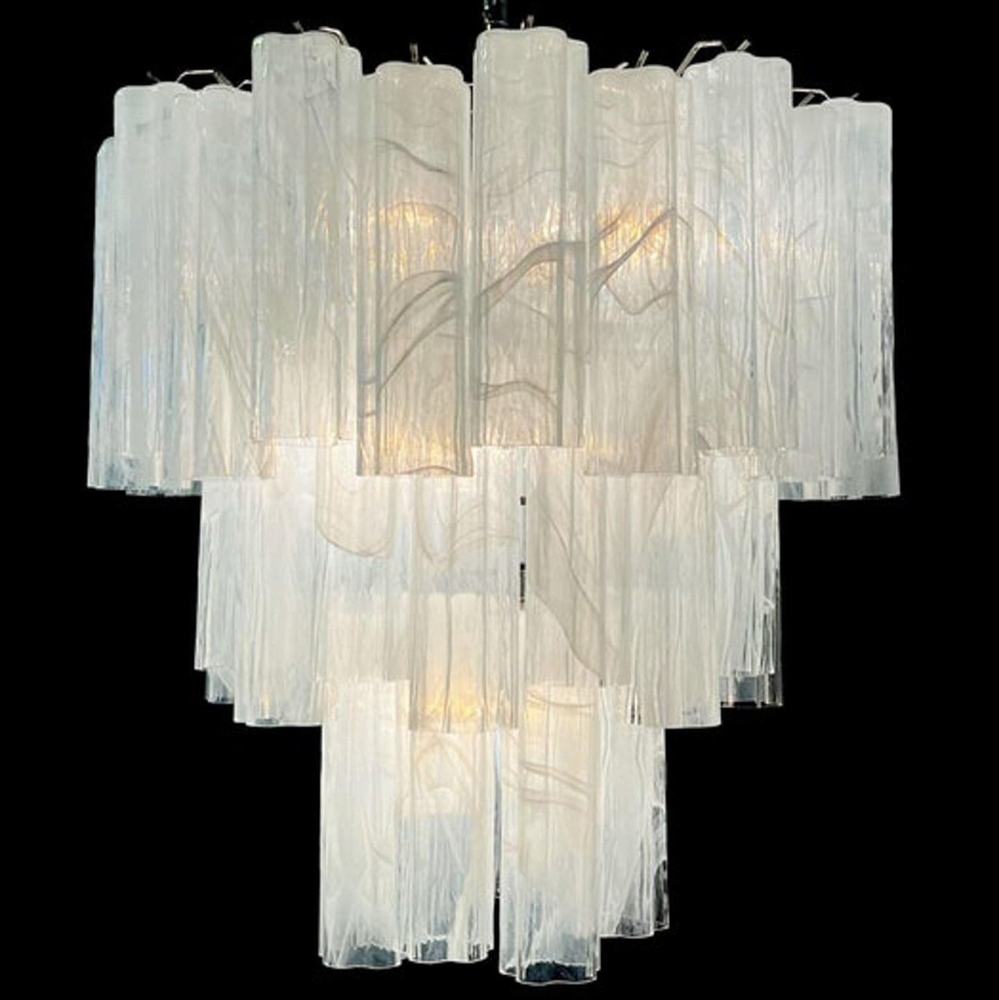 Tronchi Murano Chandelier – 48 tubes – Alabaster White