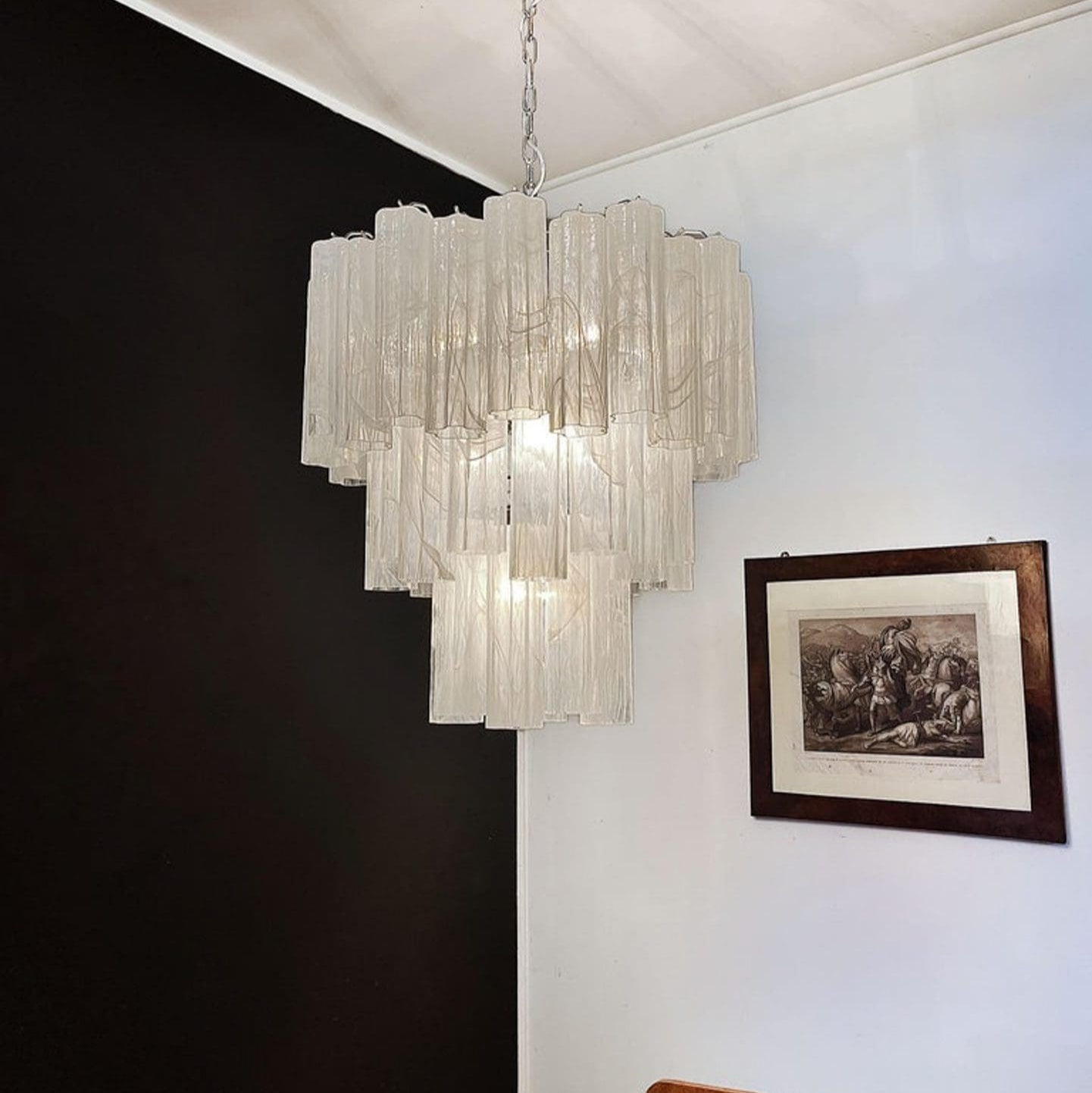 Tronchi Murano Chandelier – 48 tubes – Alabaster White