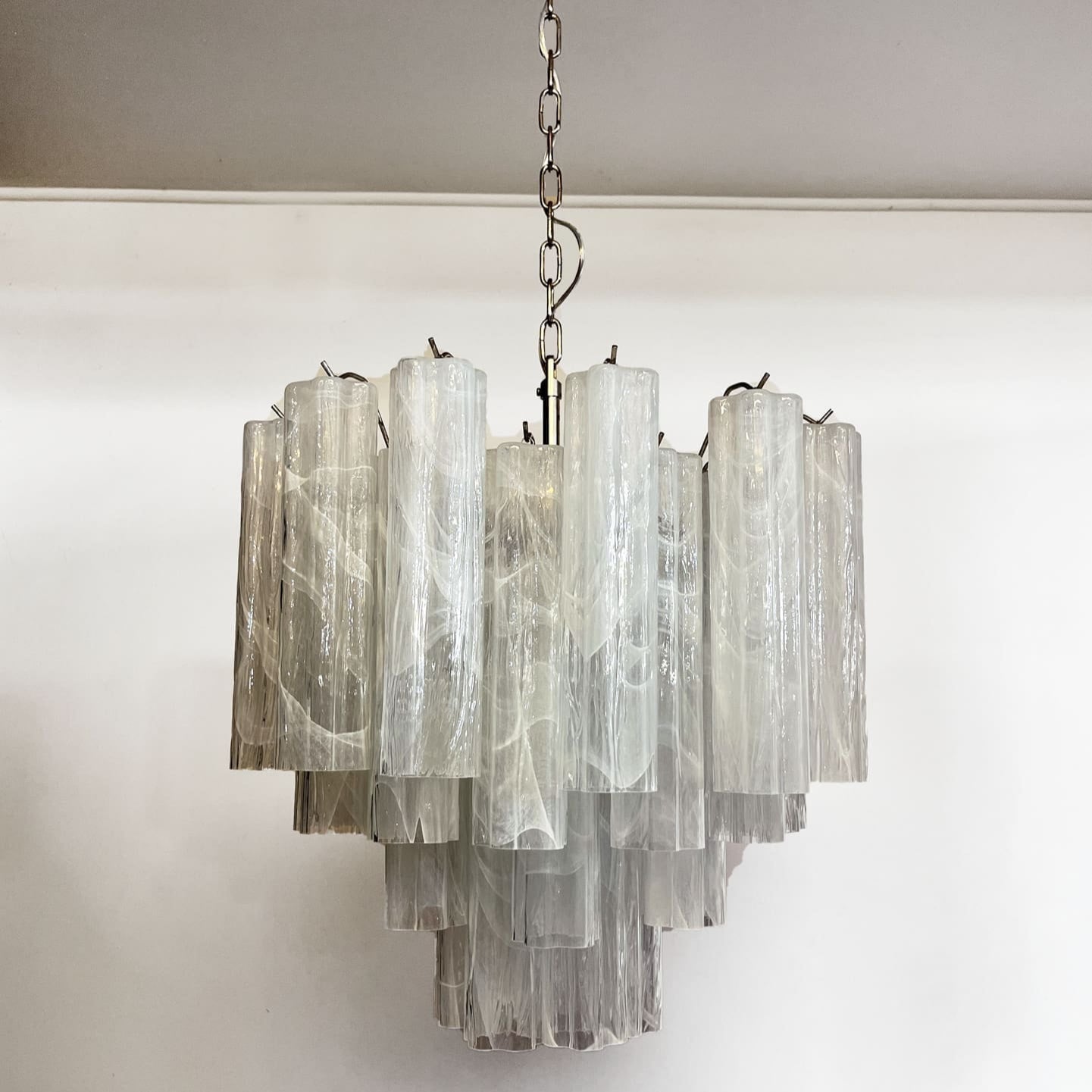 Tronchi Murano Chandelier – 36 tubes – Alabaster white