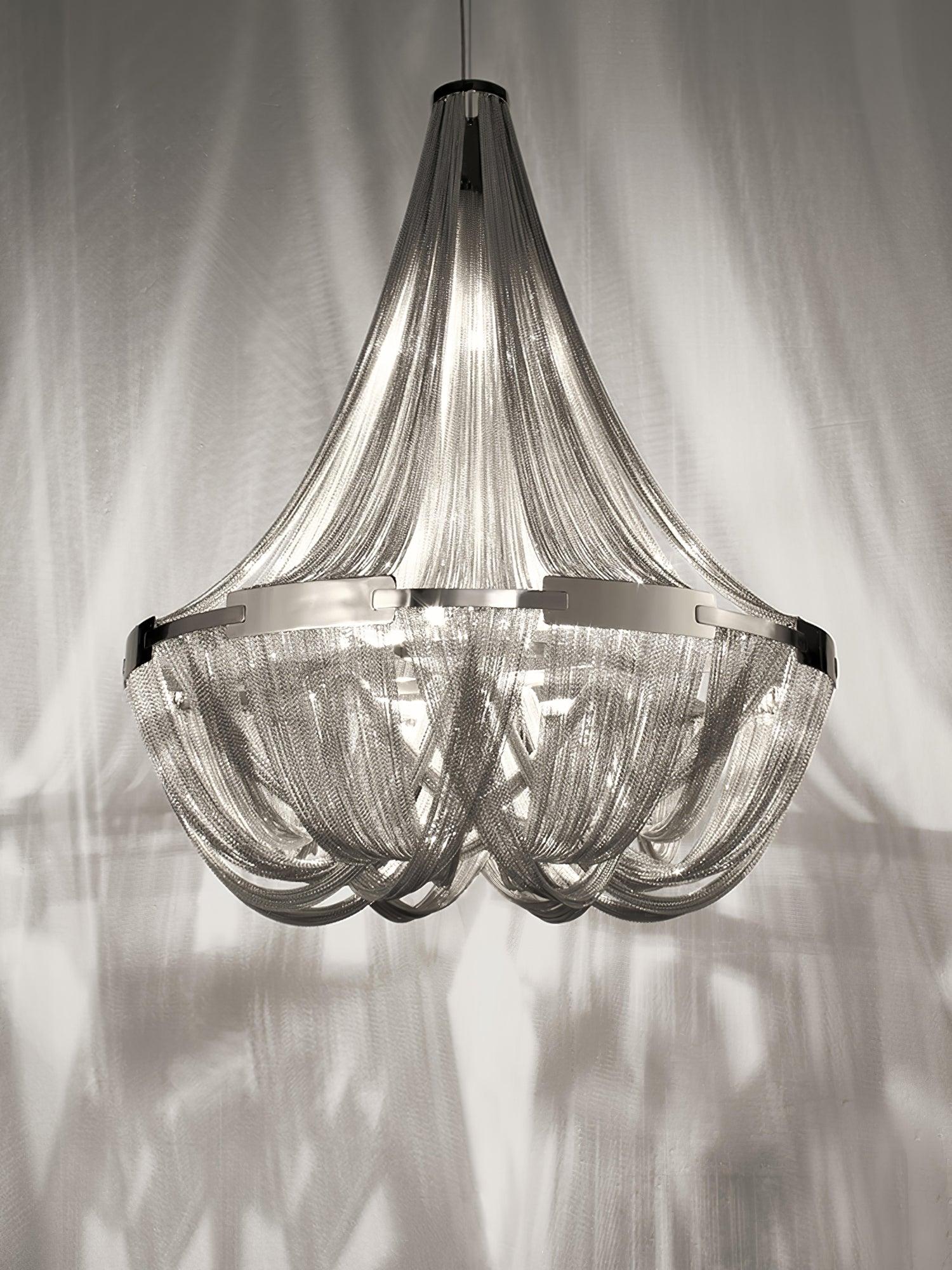 Tassel Aluminum Chain Chandelier ∅ 23.6″ - Tassel-1-Luxehomezone