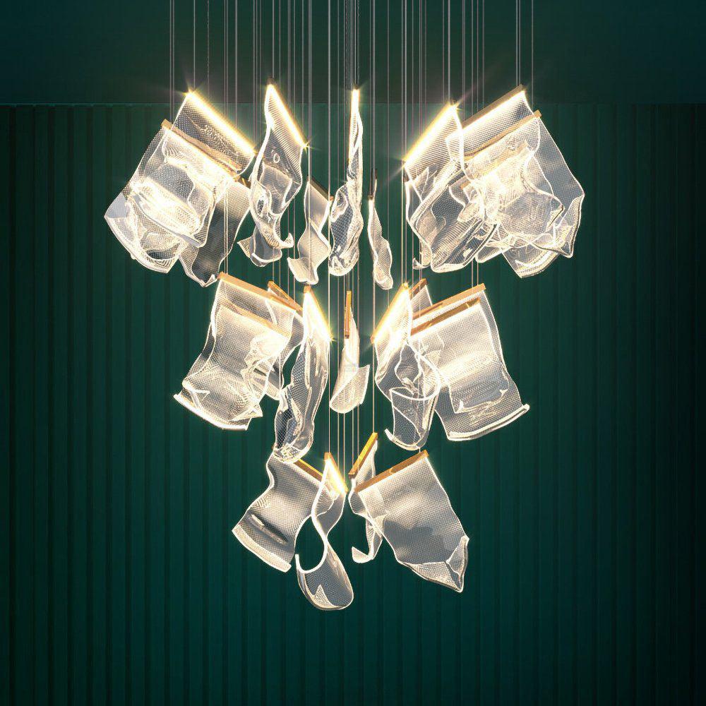 Acrylic Staircase Chandelier - Helia-1-Luxehomezone