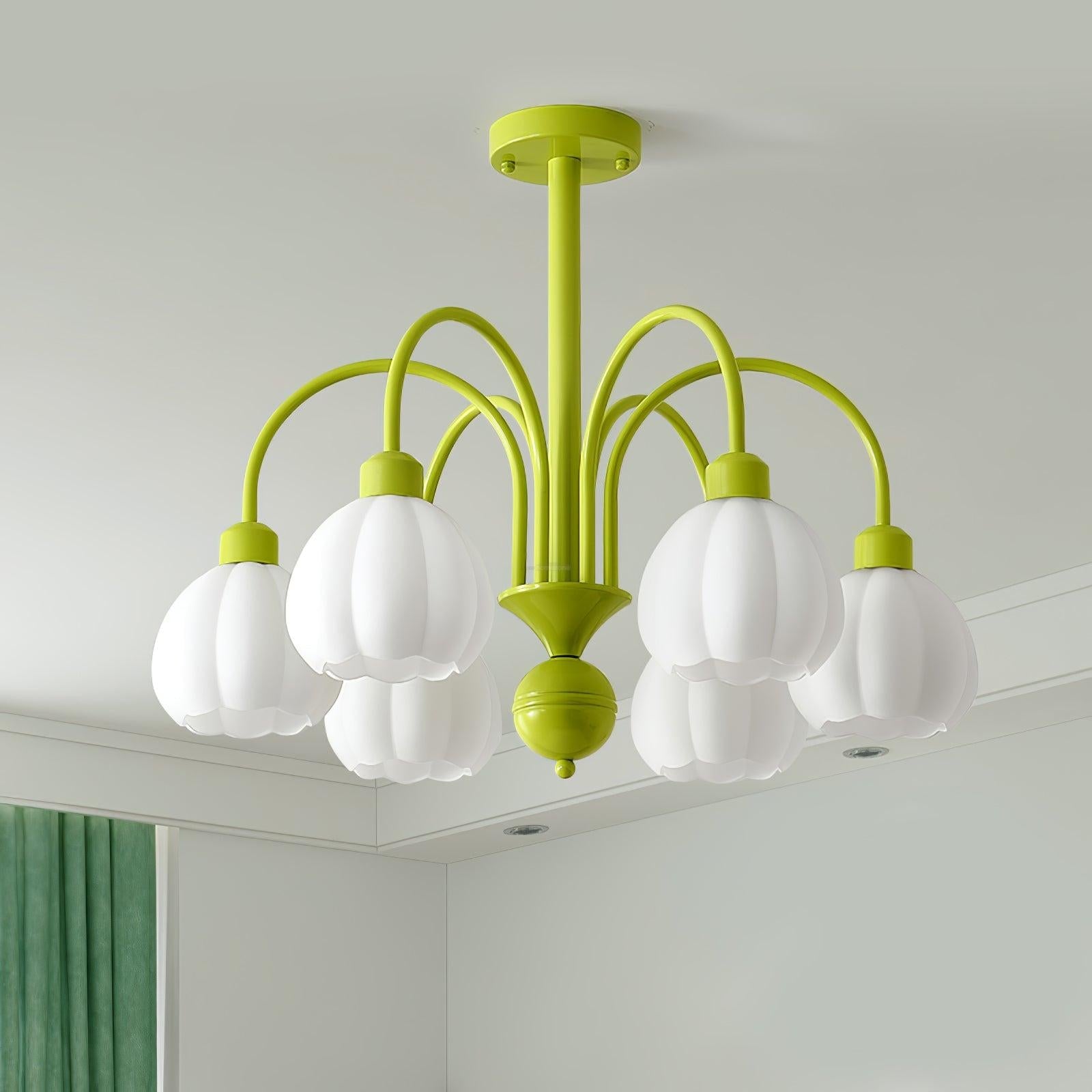 Cream Pumpkin Ball Chandelier with 4/5/6/8 heads - Zahara-1-Luxehomezone