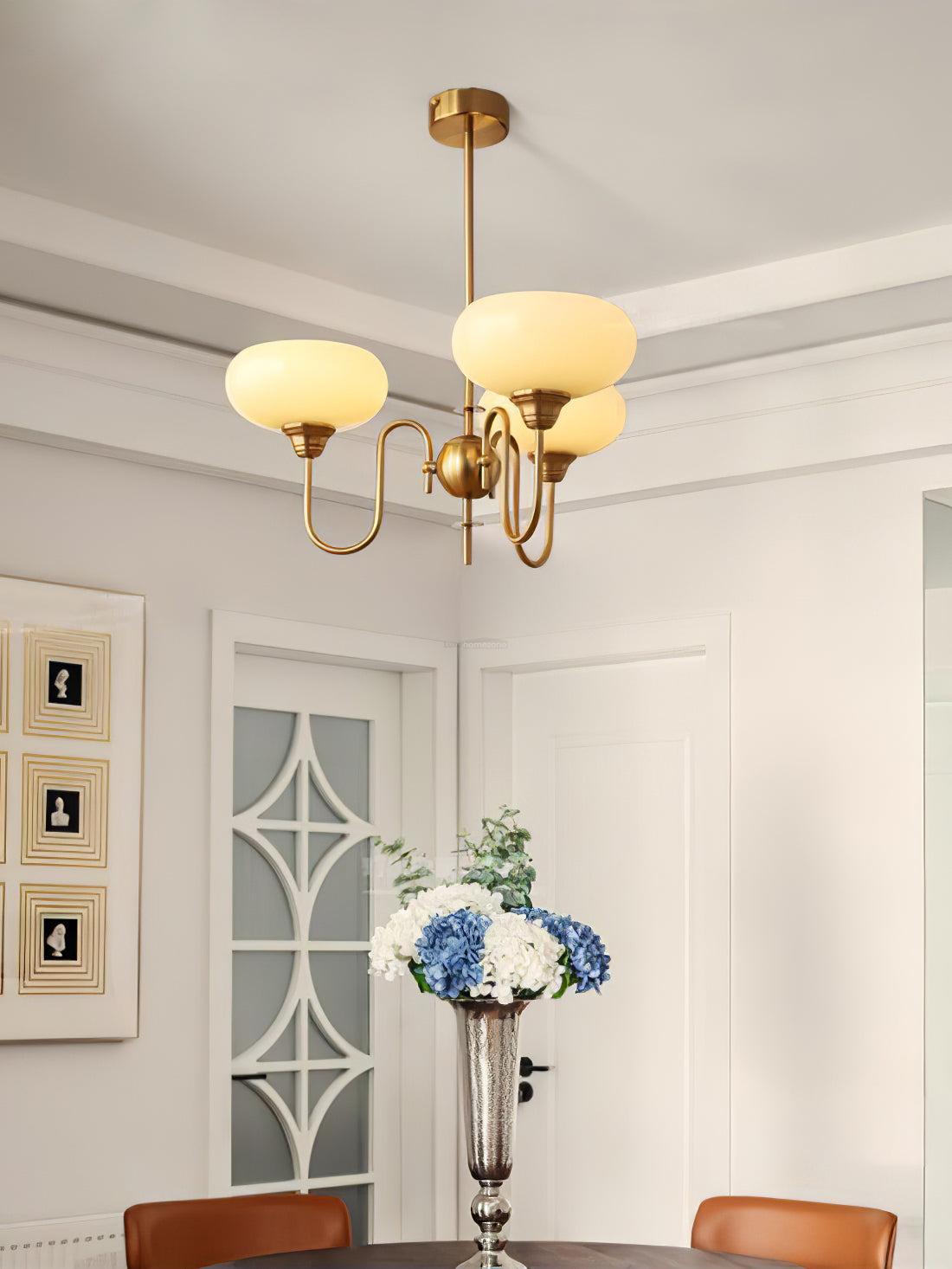 Creamy Persimmon Chandelier - Glass Chandelier, Persimmon-1-Luxehomezone