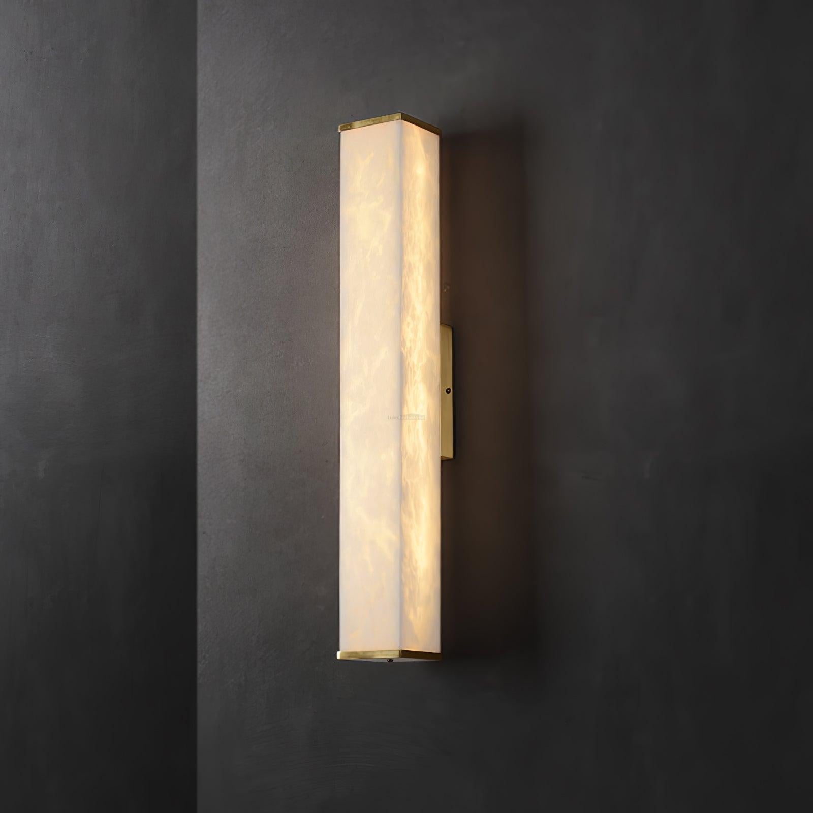 Cuboid Alabaster Wall Sconce - Alabaster, Alabaster Wall Lamp-1-Luxehomezone