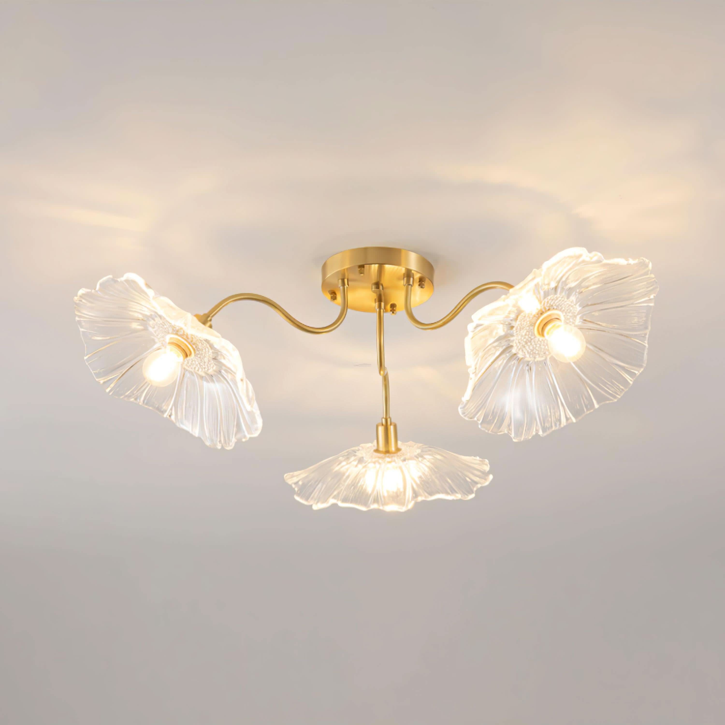 Lotus Leaf Glass Ceiling Lamp ∅ 31.5″/39.4'' - Luxehomezone