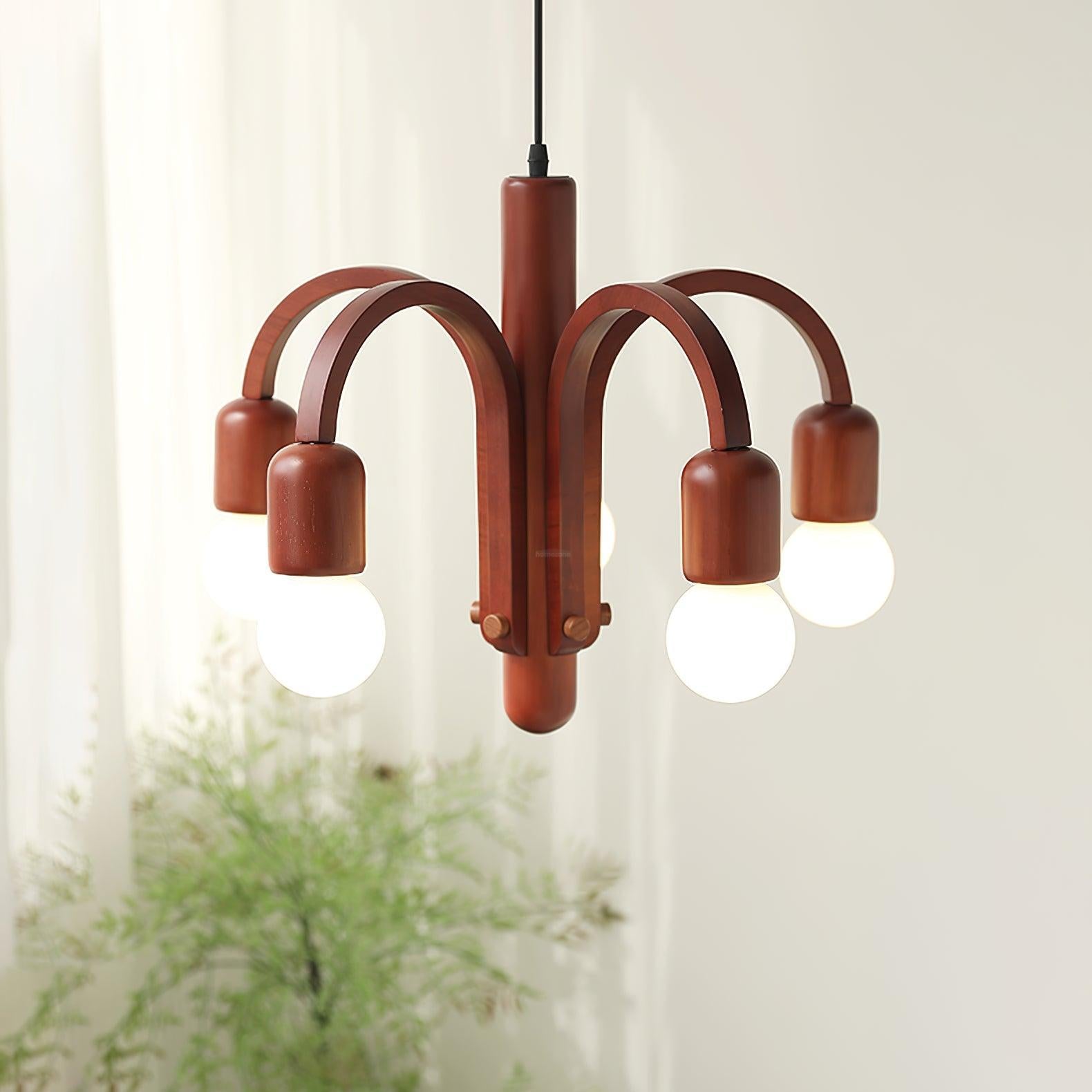 Candela Teak Chandelier Φ 19.6″ - Bend-1-Luxehomezone