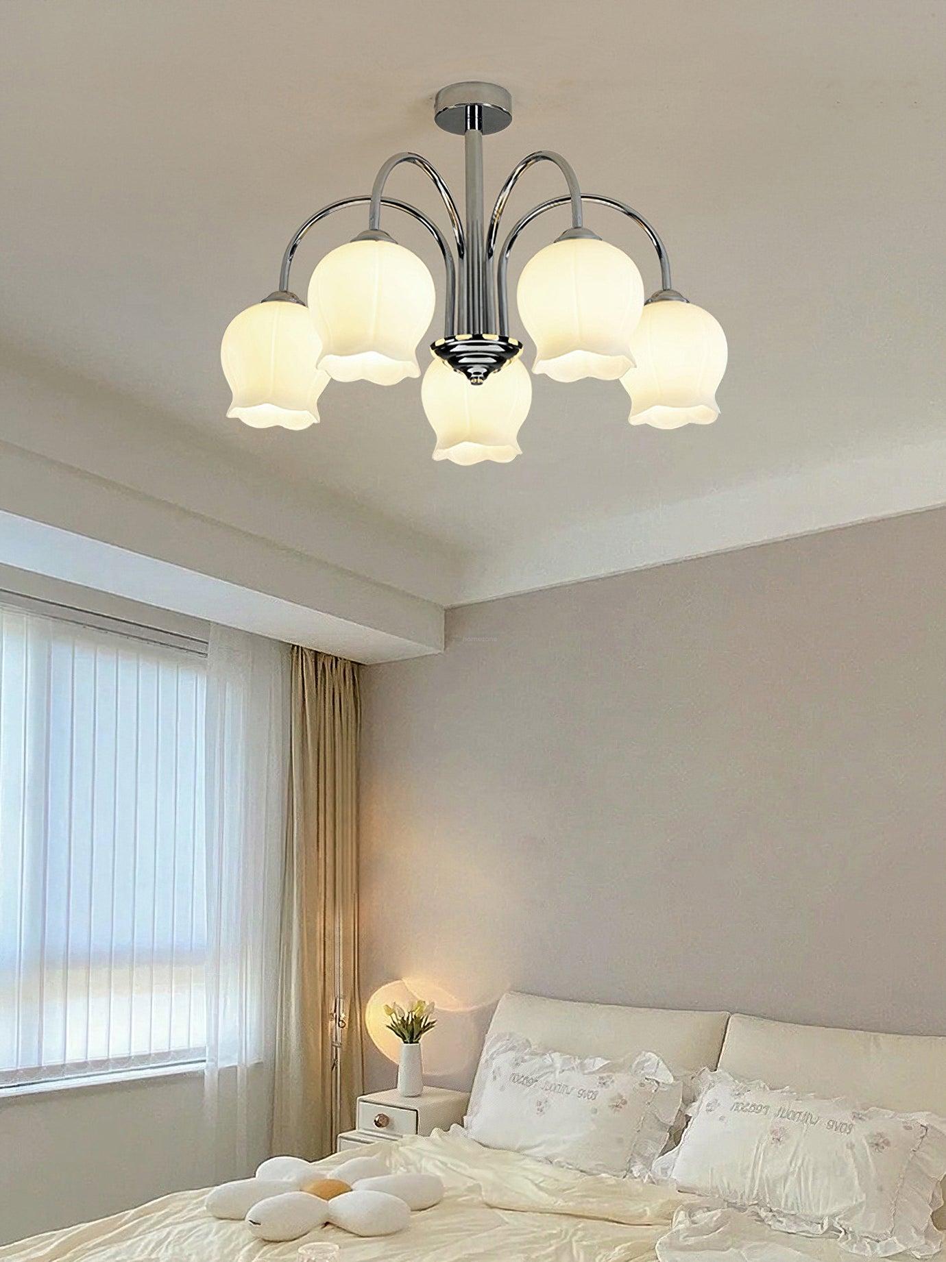 Floral Glass Chandelier with 5/6/8 heads - Luxehomezone
