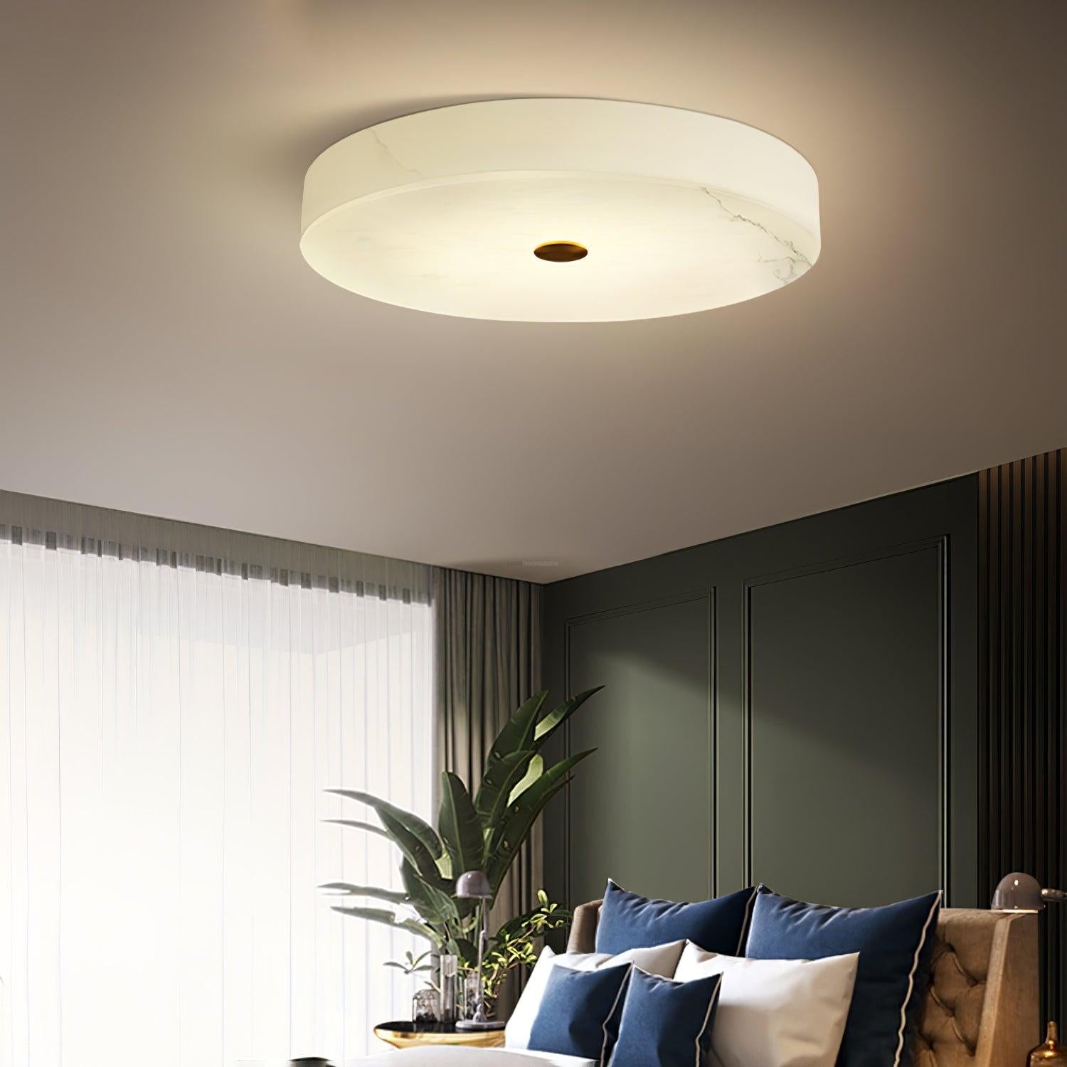 Sophie Alabaster Ceiling Light - Alabaster, Flush Mounts-1-Luxehomezone