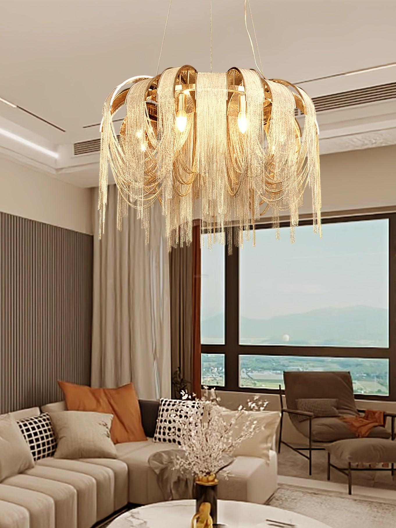 Length Chains Chandelier ∅ 23.6″ - Tassel-1-Luxehomezone