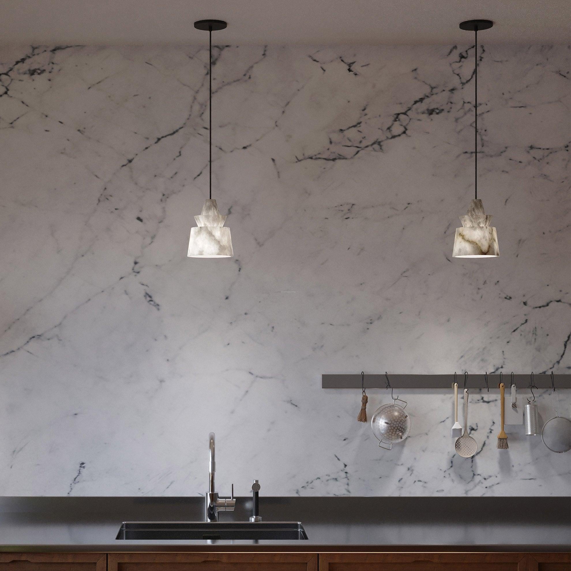 White Alabaster  Pendant Light - Luxehomezone