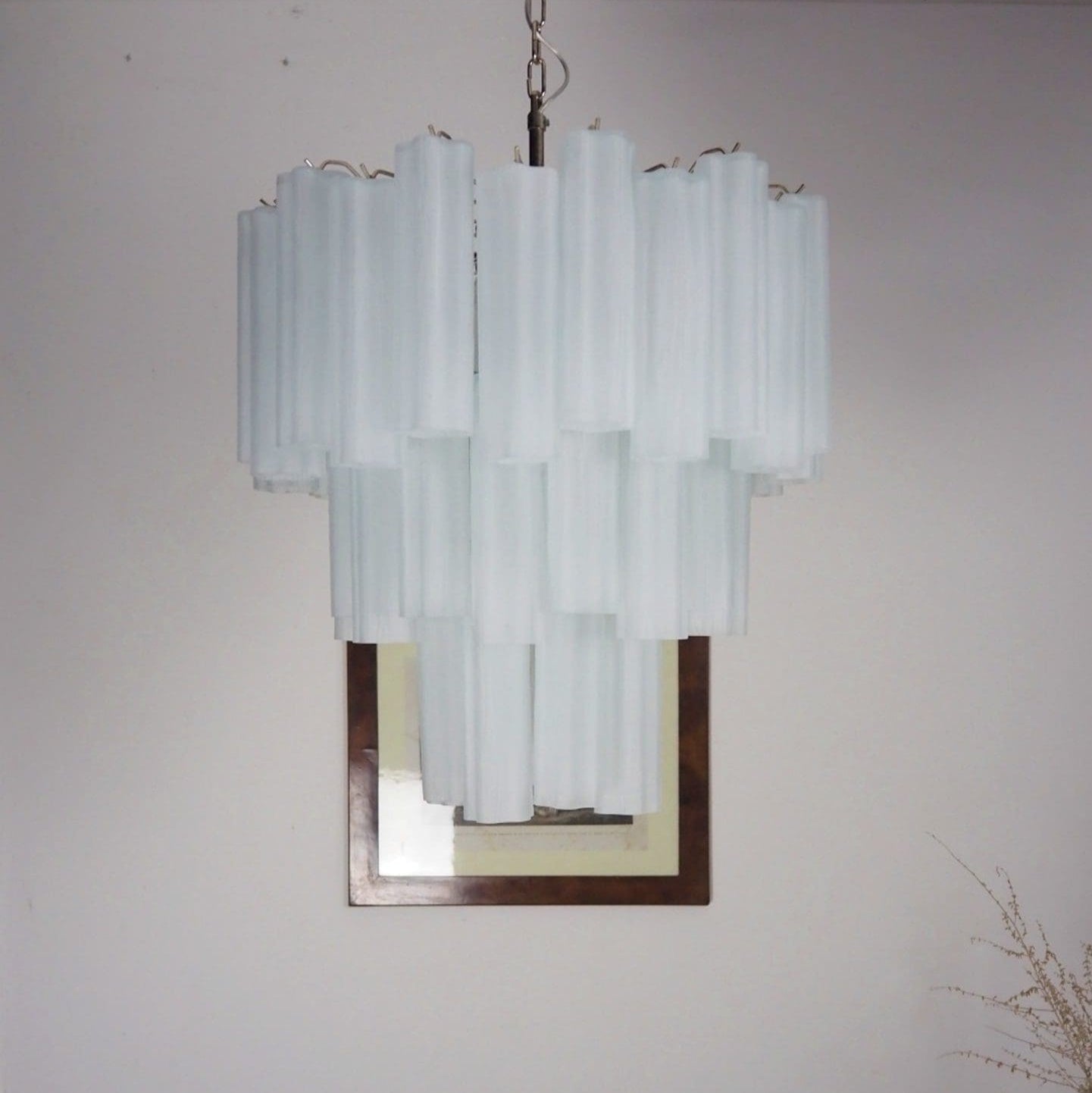 Tronchi Murano Chandelier – 48 tubes – matte white