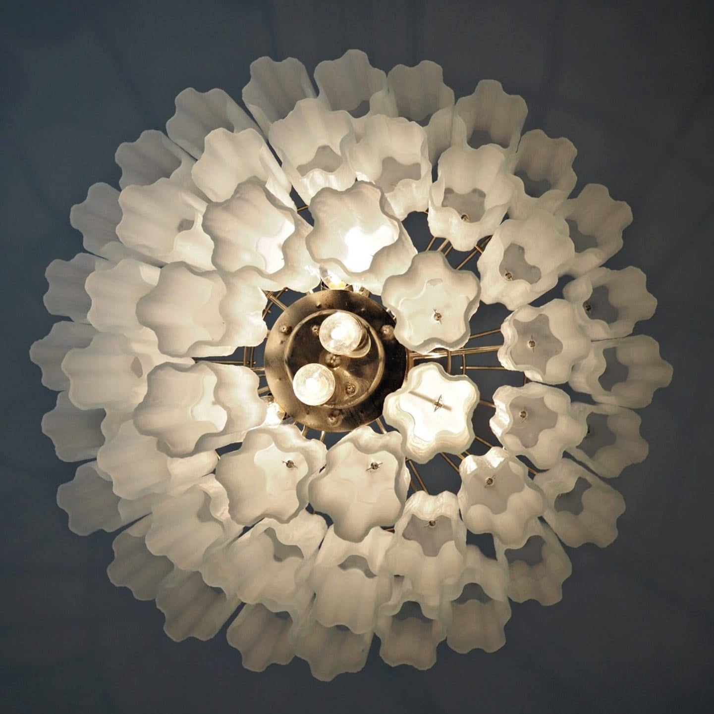 Tronchi Murano Chandelier – 48 tubes – matte white