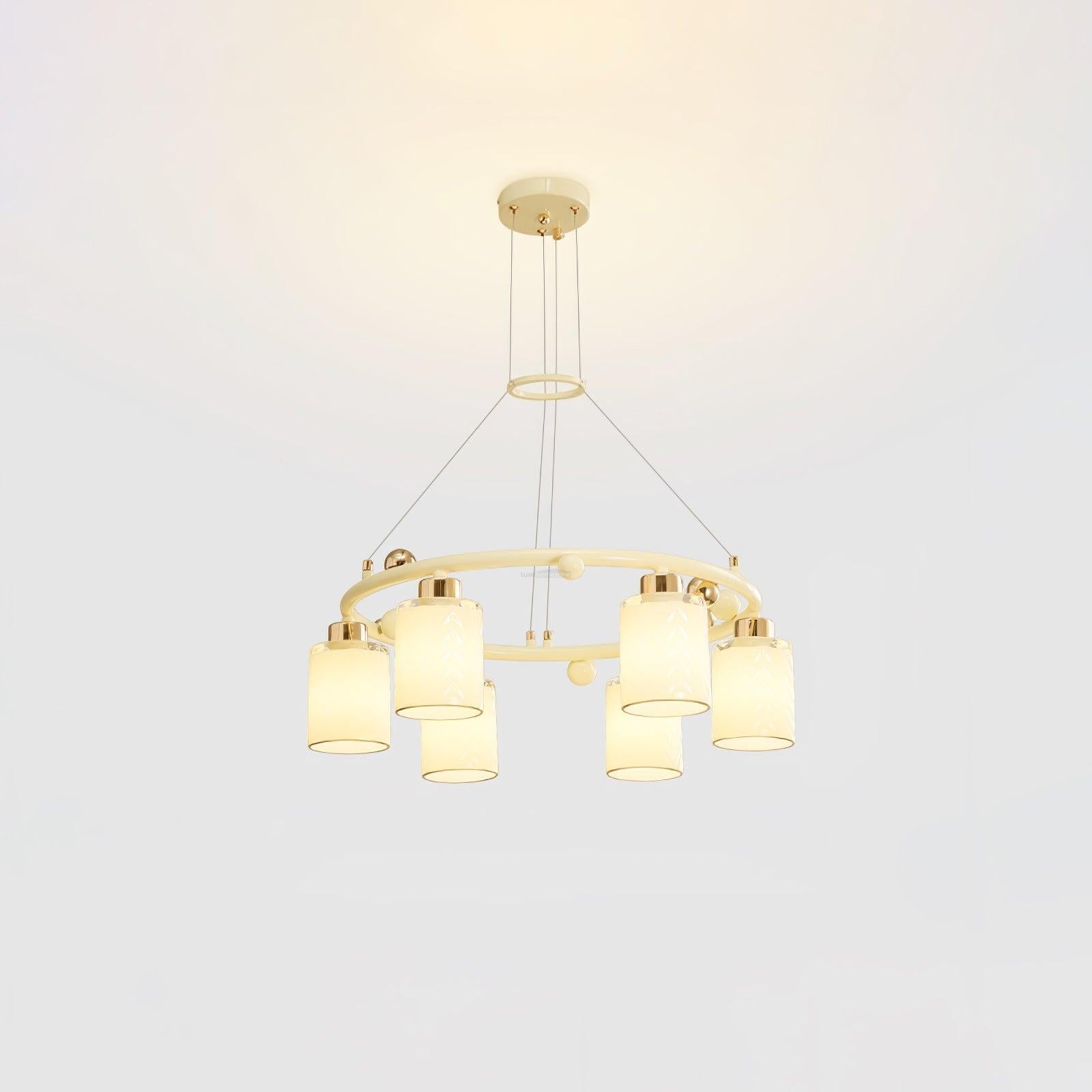 Round Glass Cup Chandelier - Cylinder-1-Luxehomezone