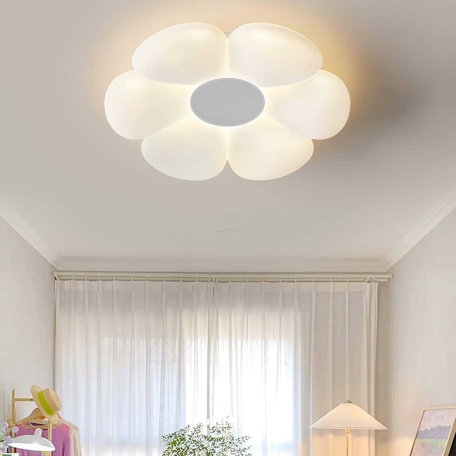 Six-leaf Flower Kids Room Ceiling Lamp  ∅ 19.7″ - Candy, Flush Mounts, Green, Pink, White, Yellow-1-Luxehomezone