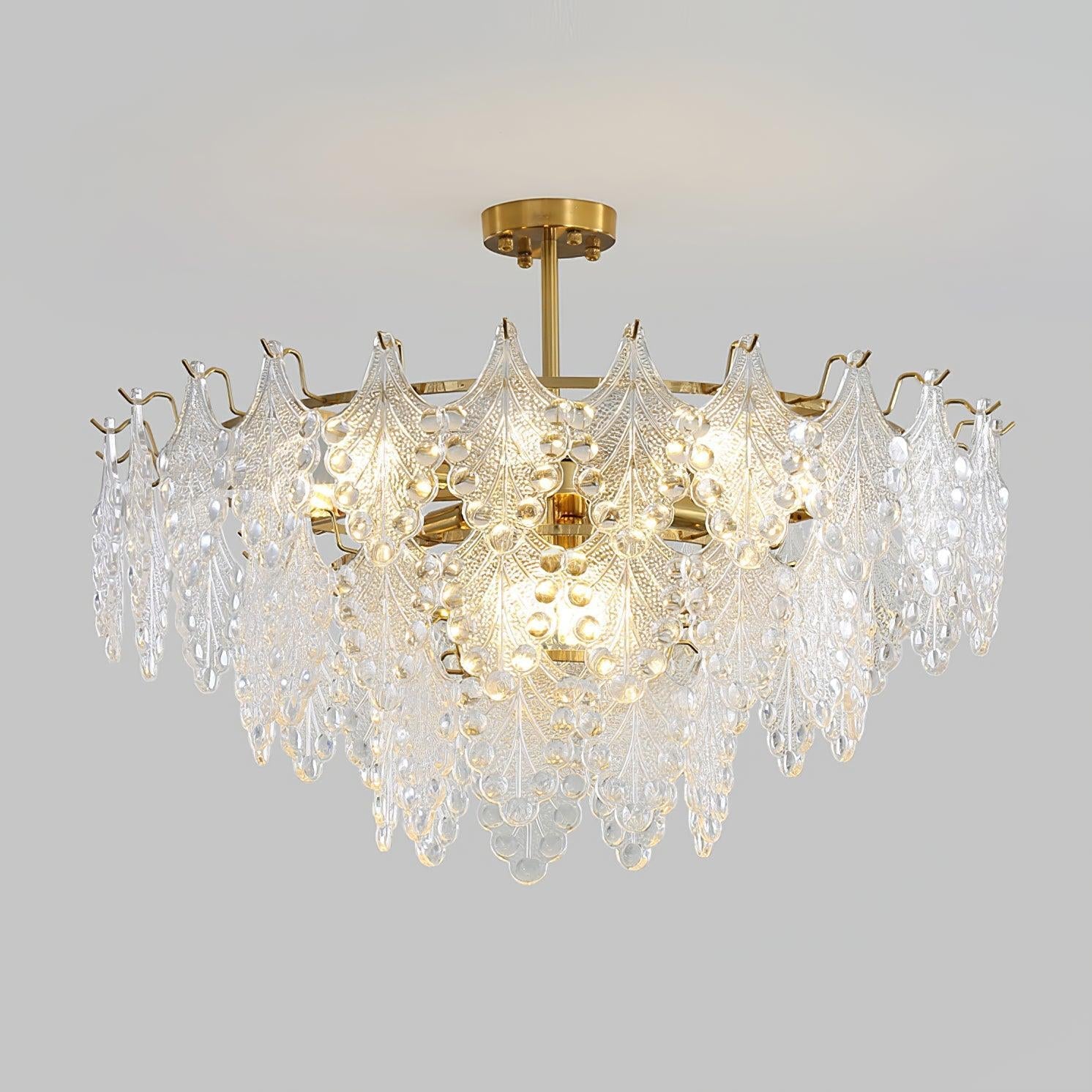 Tiered Carved Glass Chandelier Φ 15.7″ - Luxehomezone